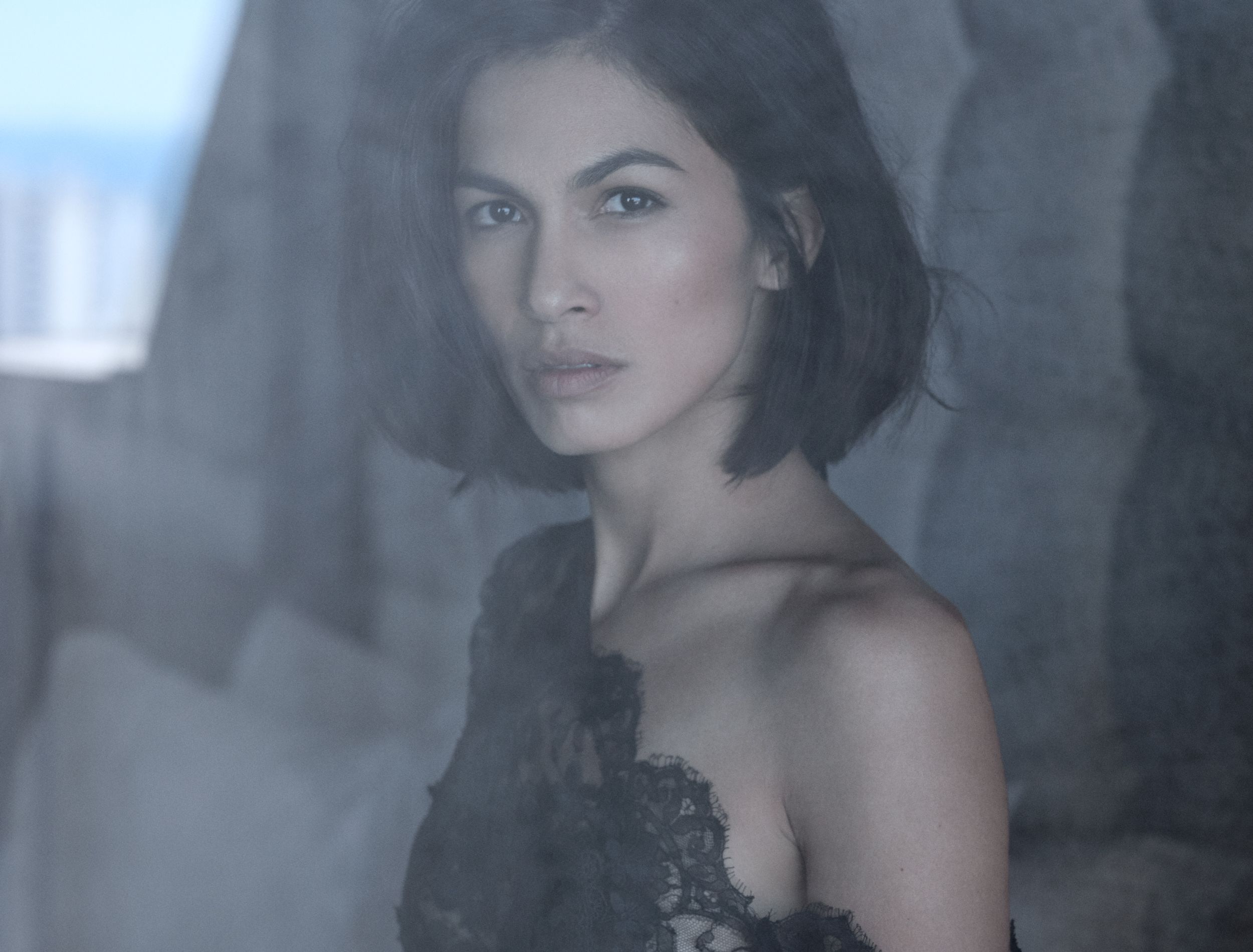 elodie yung, celebrity, actress, brown eyes, brunette, face, french, short hair