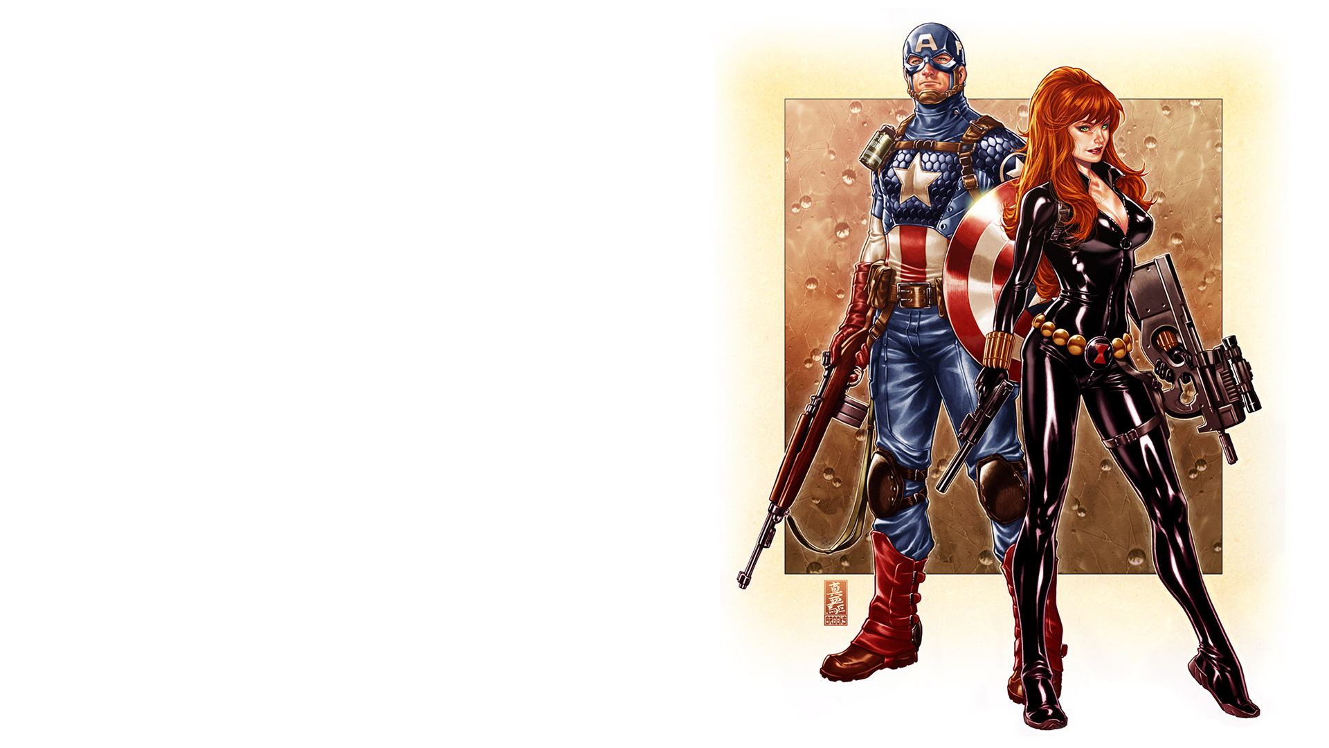 Descarga gratuita de fondo de pantalla para móvil de Capitan América, Viuda Negra, Historietas.