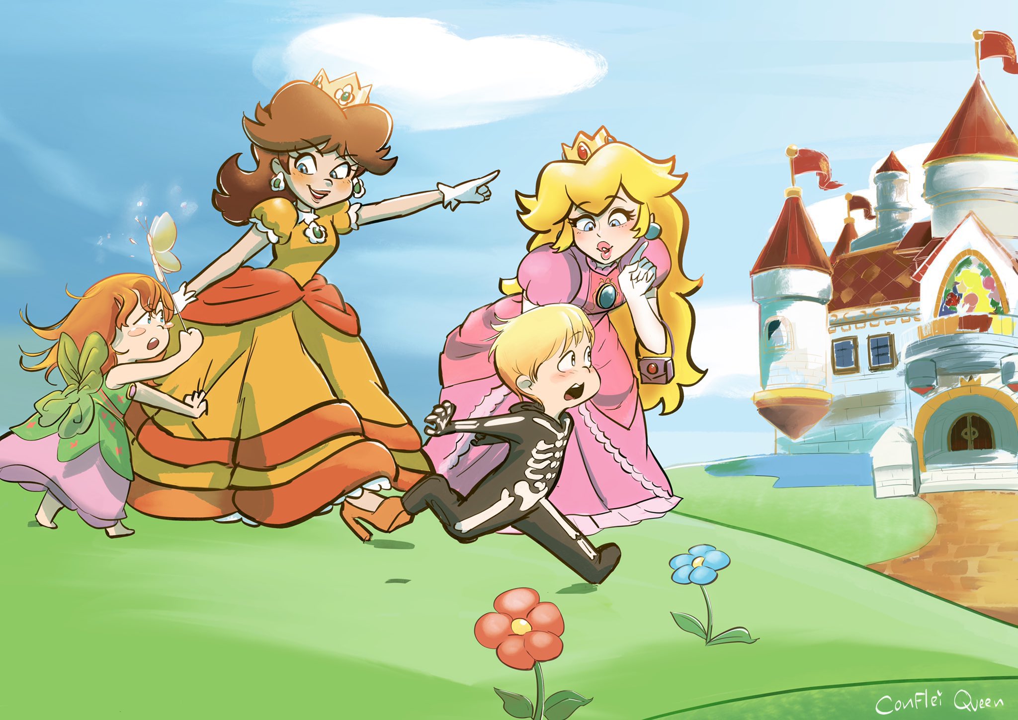 Download mobile wallpaper Mario, Video Game, Super Mario Bros, Princess Peach, Princess Daisy for free.