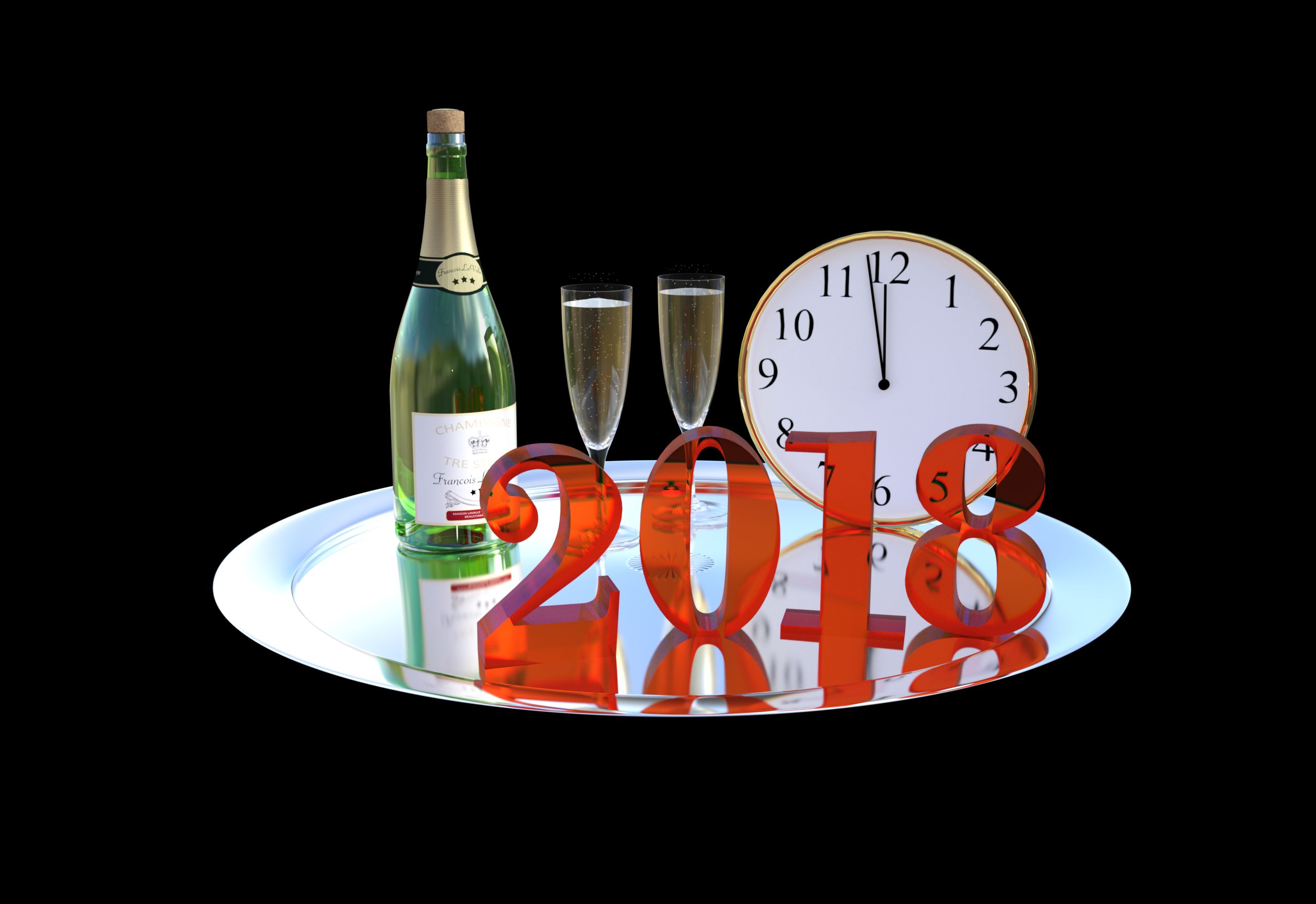 PCデスクトップに新年, シャンパン, ホリデー, 2018年新年画像を無料でダウンロード