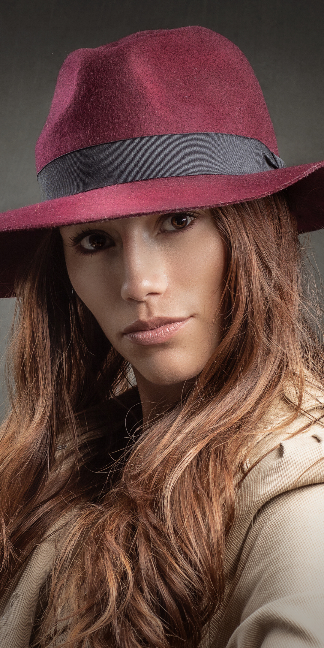 Download mobile wallpaper Redhead, Hat, Model, Women, Brown Eyes for free.