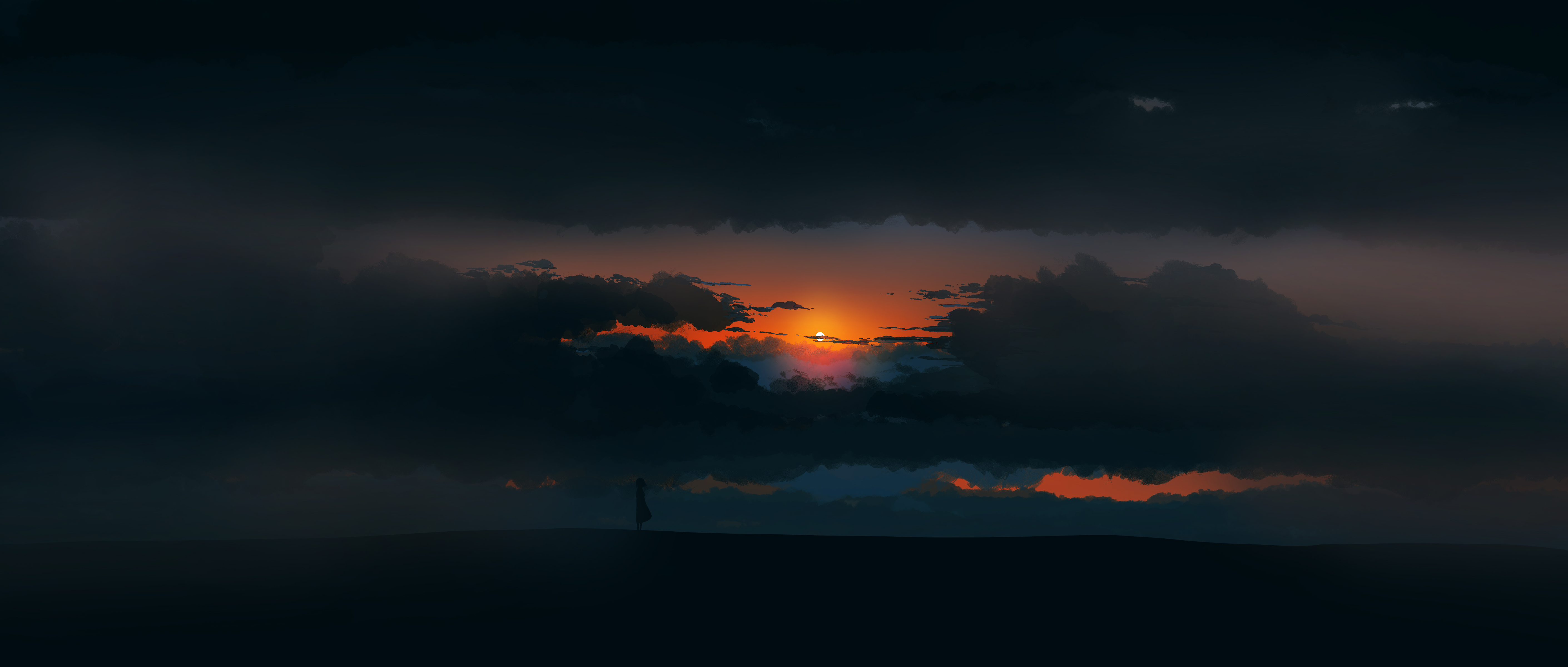 Free download wallpaper Sunset, Sky, Artistic, Cloud on your PC desktop