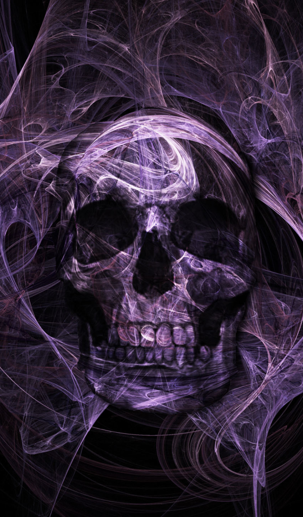 Download mobile wallpaper Dark, Purple, Skull for free.
