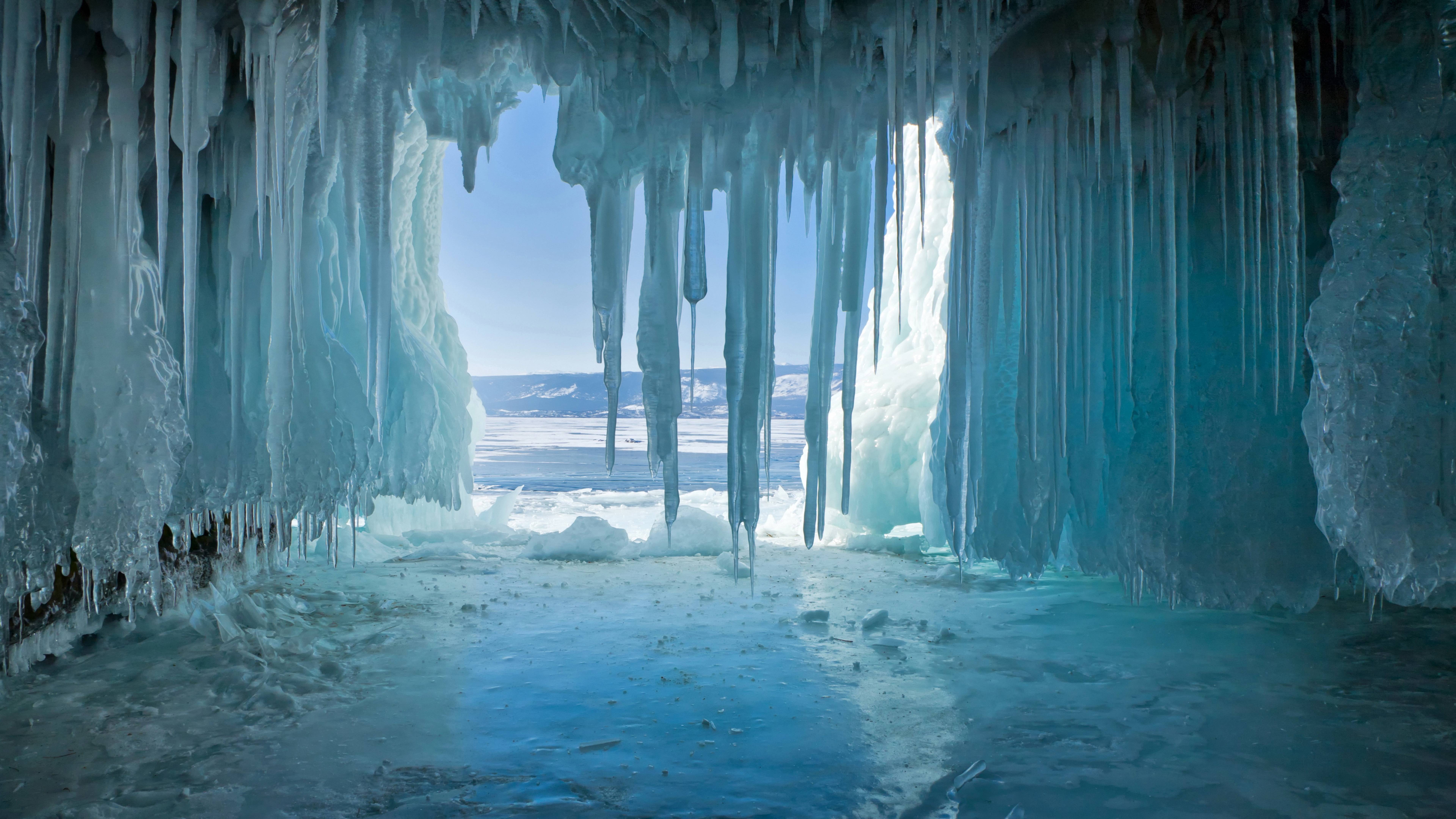 Скачать картинку Зима, Лед, Пещера, Земля/природа в телефон бесплатно.