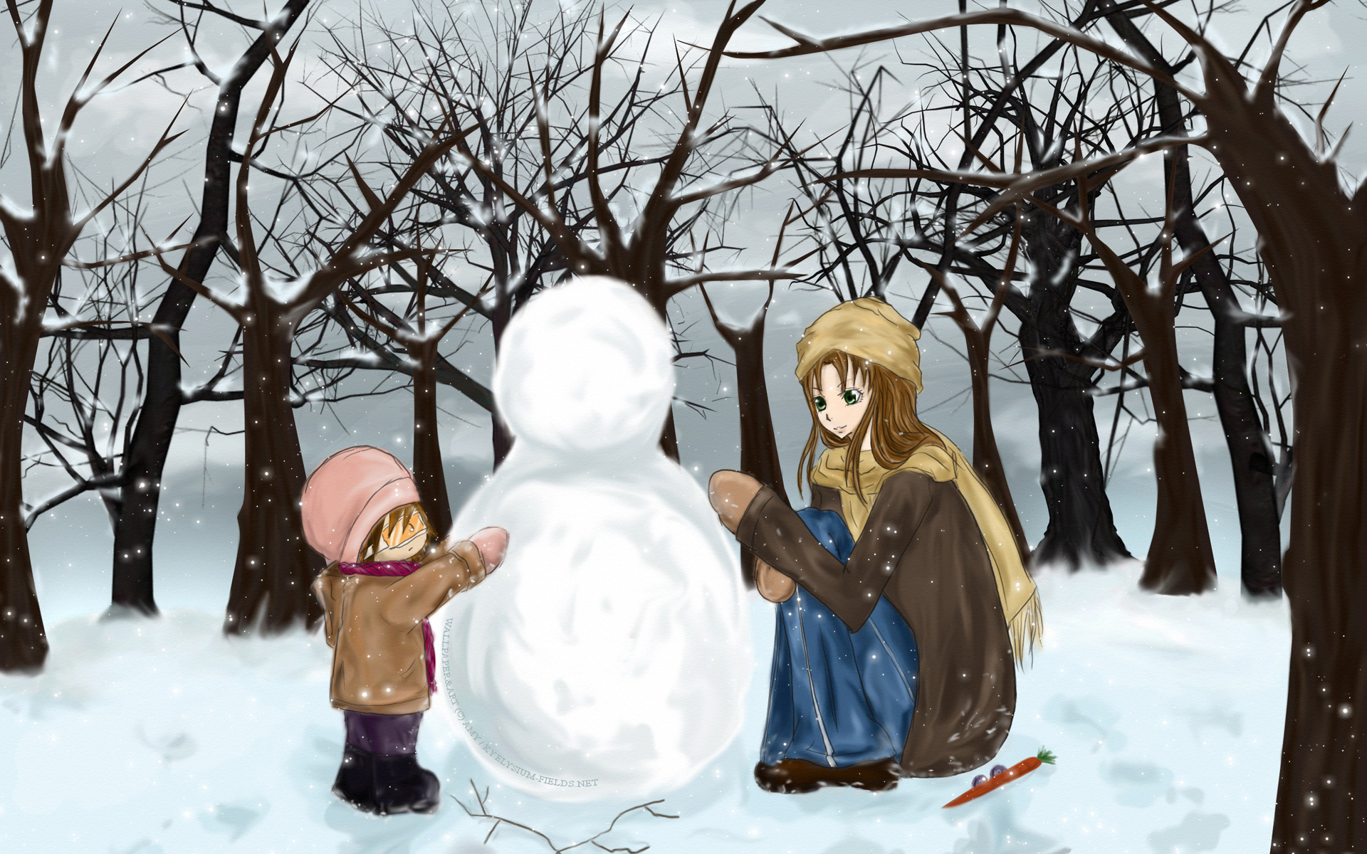 Скачать картинку Аниме, Зима в телефон бесплатно.