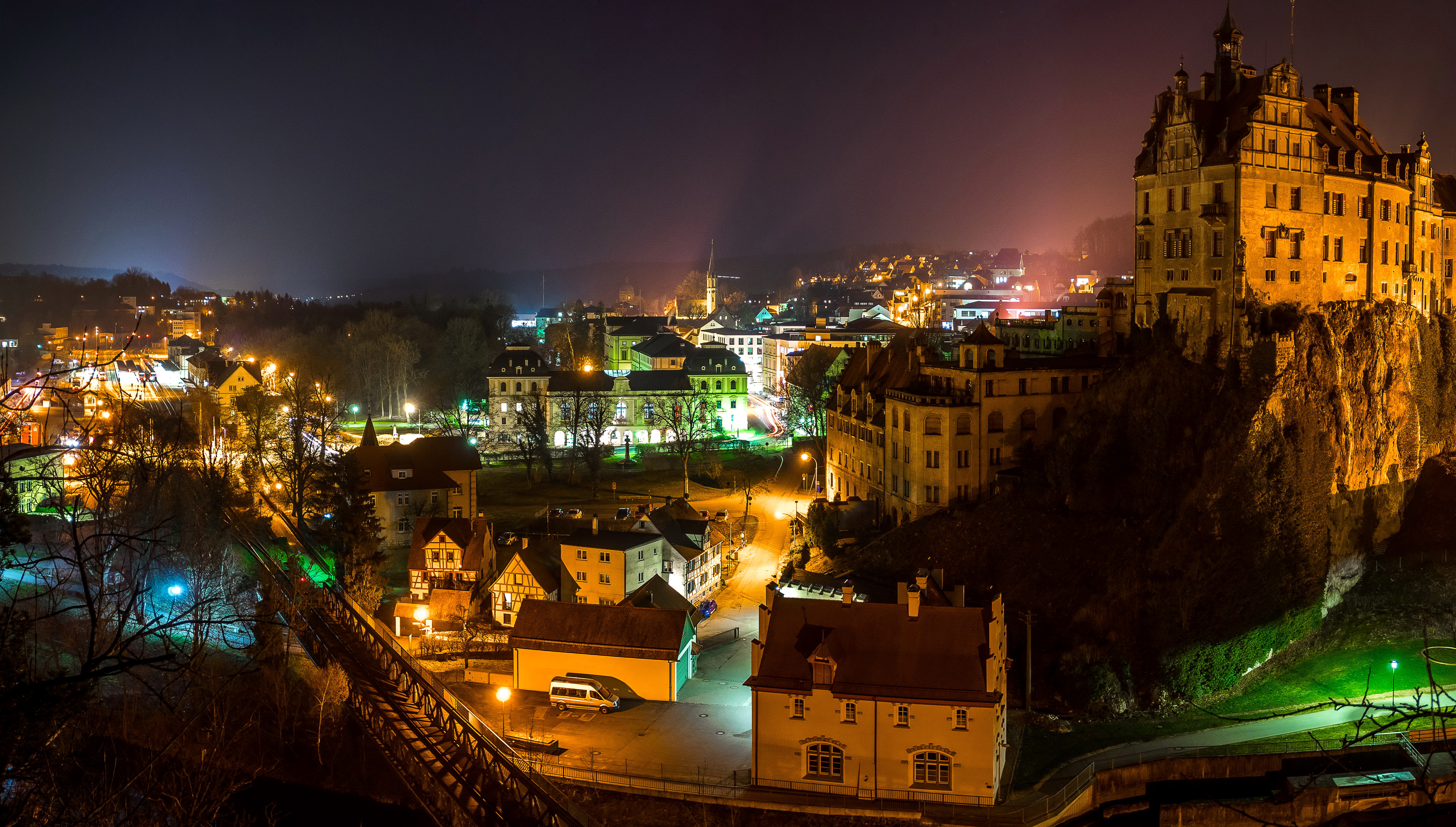 Free download wallpaper Night, Building, Light, Germany, Town, Man Made, Towns on your PC desktop
