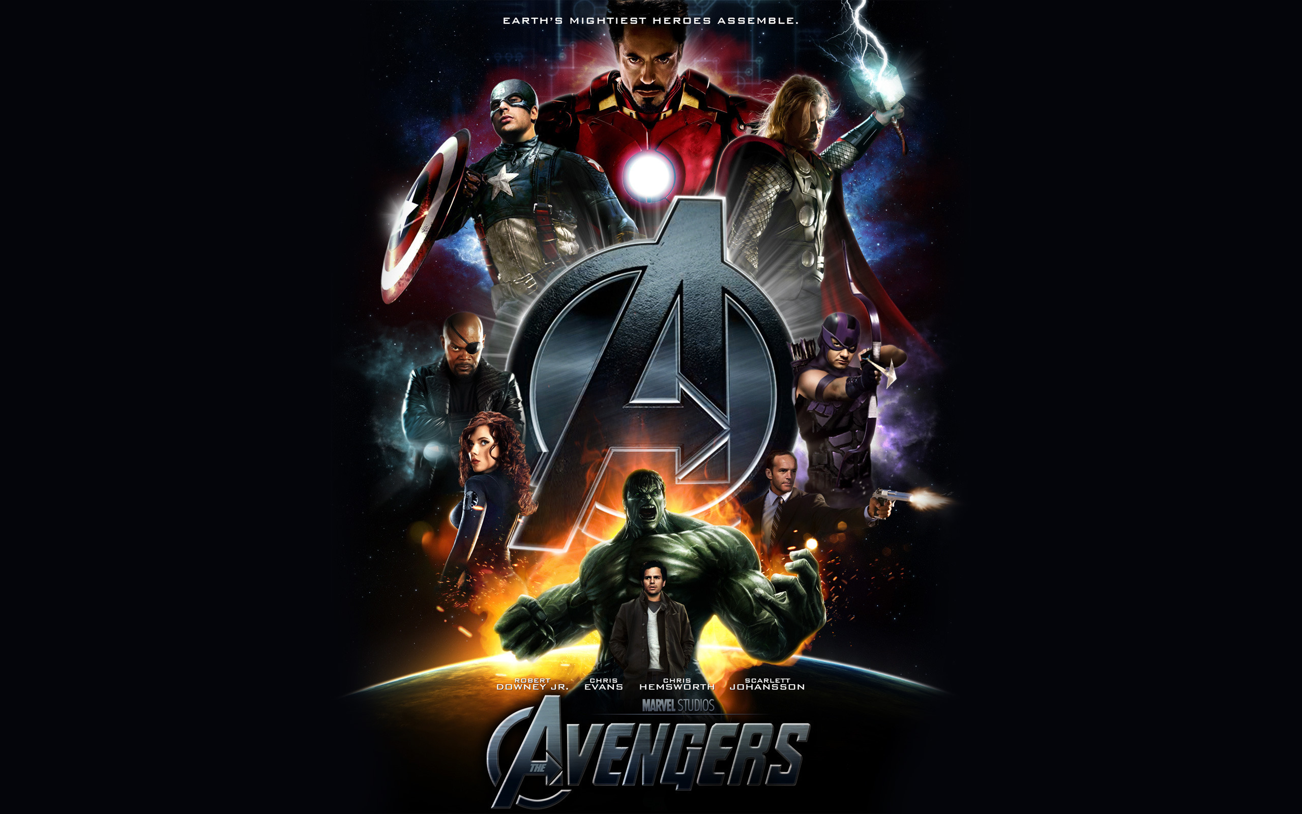 Free download wallpaper Hulk, Iron Man, Captain America, Avengers, Movie, Thor, Black Widow, Hawkeye, Nick Fury, The Avengers on your PC desktop