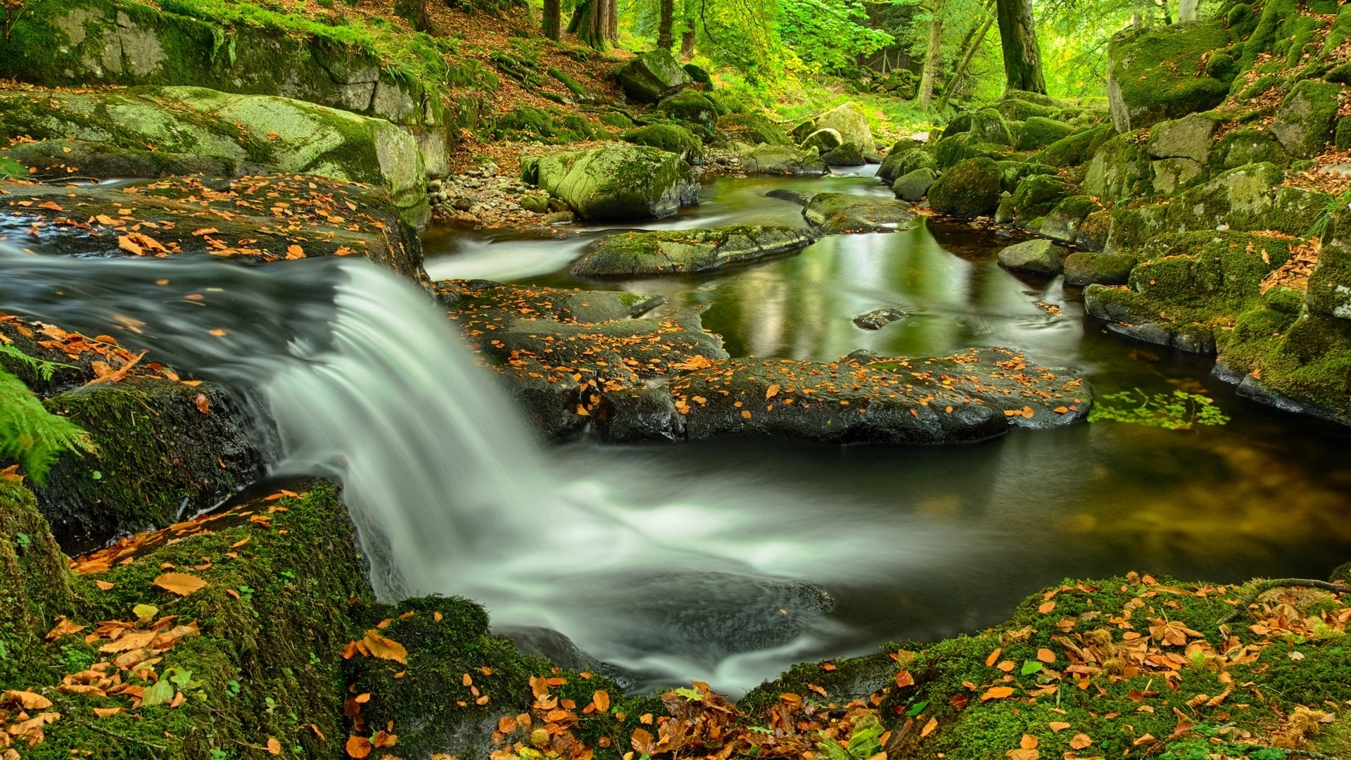 Скачать обои бесплатно Осень, Водопады, Водопад, Земля/природа картинка на рабочий стол ПК