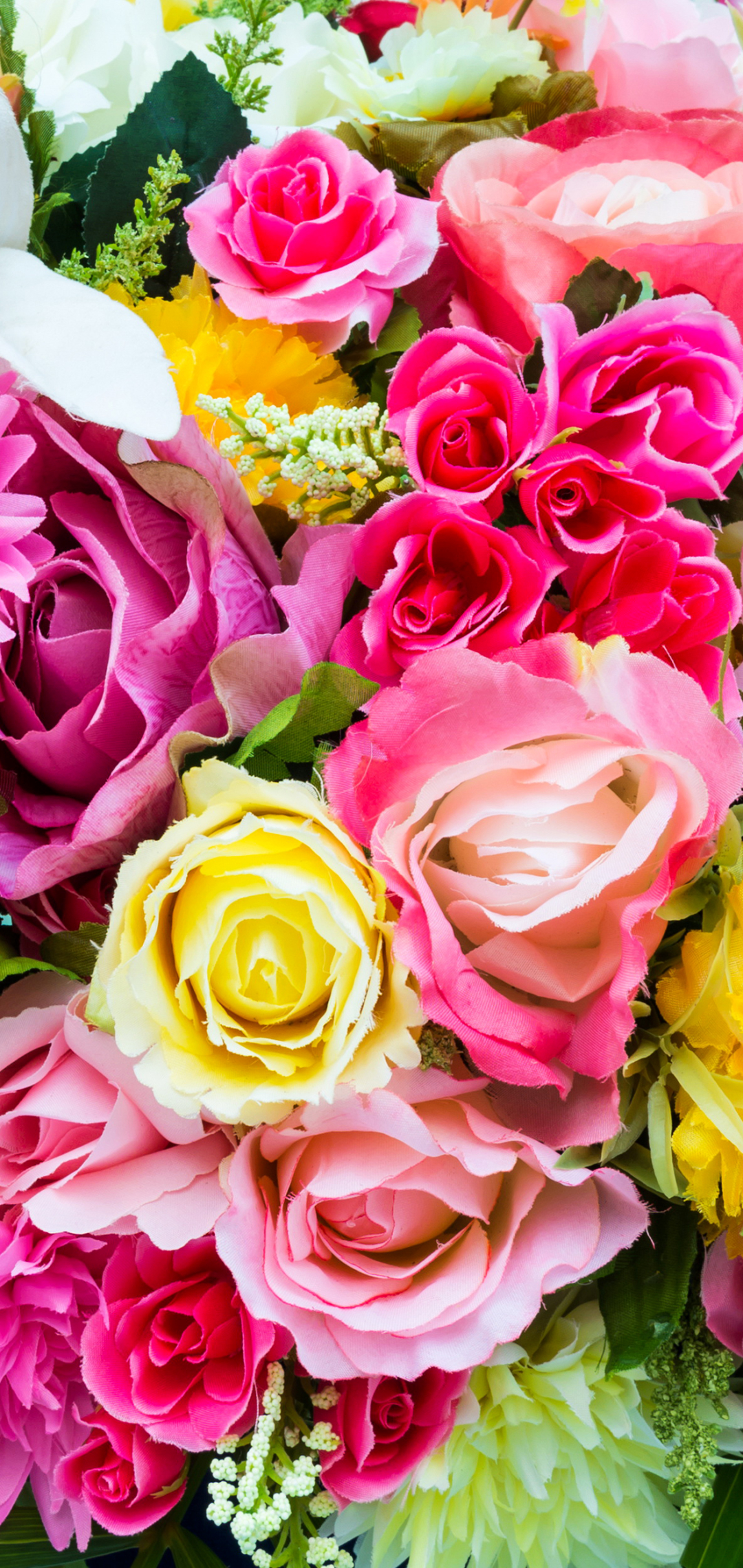 Handy-Wallpaper Blume, Rose, Farben, Dahlien, Bunt, Lilie, Dahlie, Gelbe Blume, Lila Blume, Rote Blume, Menschengemacht kostenlos herunterladen.