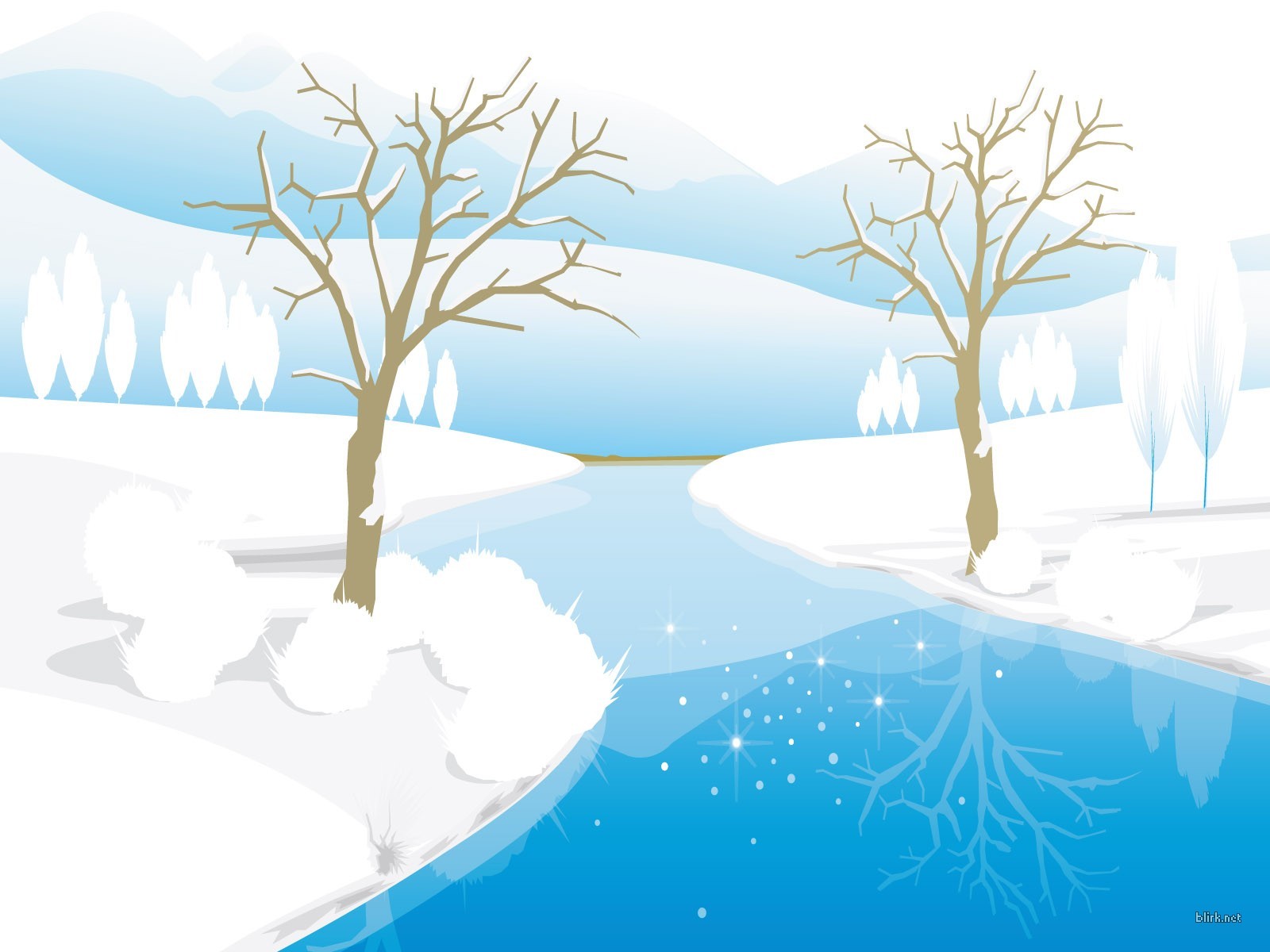 Free download wallpaper Landscape, Rivers, Trees, Winter, Pictures on your PC desktop