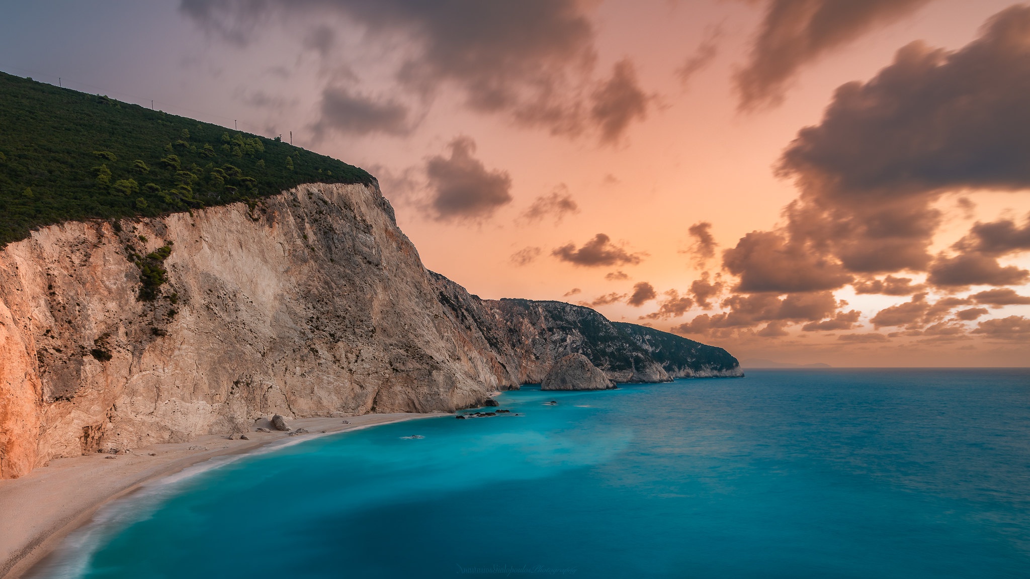 Free download wallpaper Beach, Horizon, Ocean, Earth, Cliff, Cloud, Coastline, Greece on your PC desktop