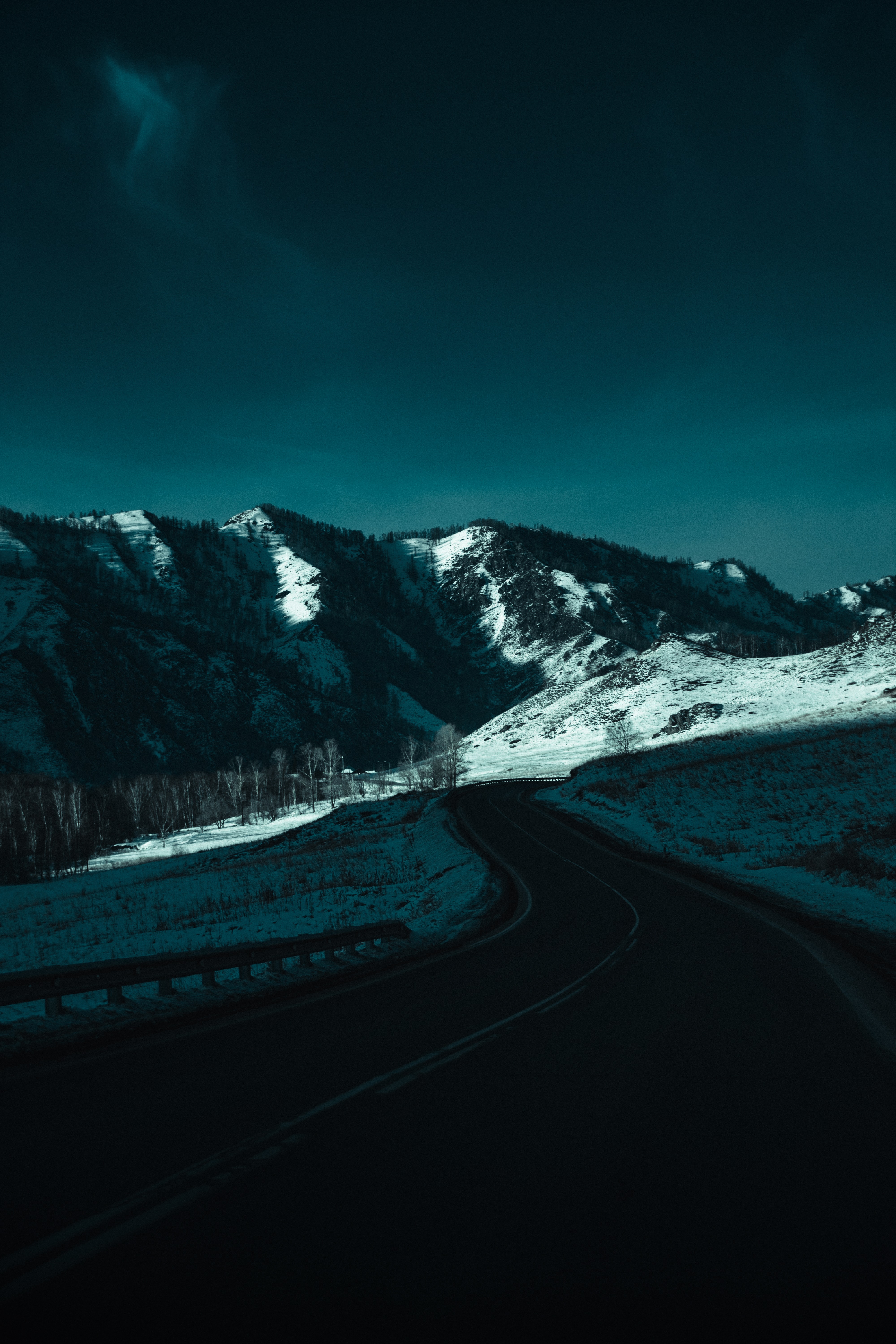 Free download wallpaper Snow, Road, Nature, Mountains on your PC desktop