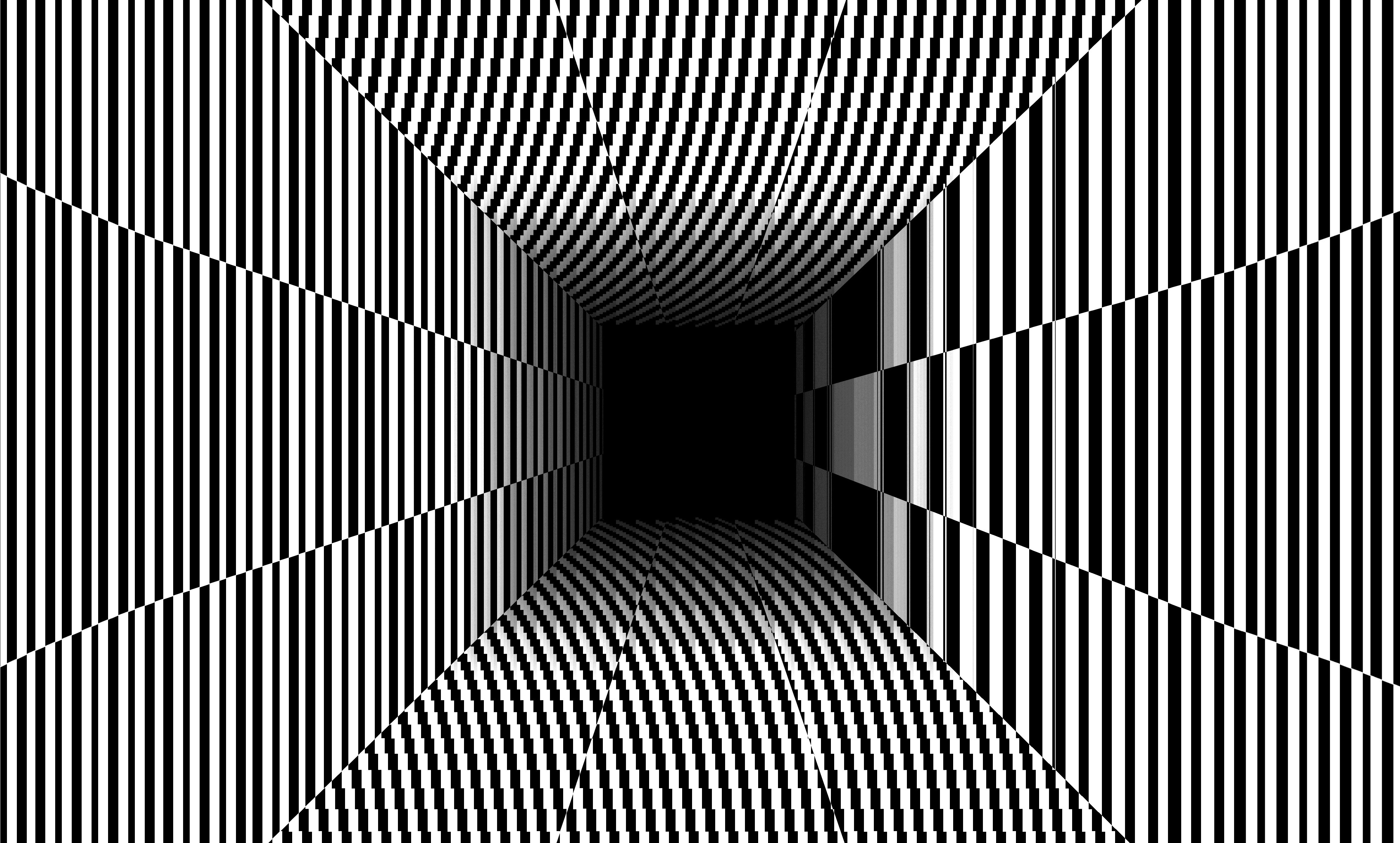 Download mobile wallpaper Abstract, Tunnel, Black & White for free.