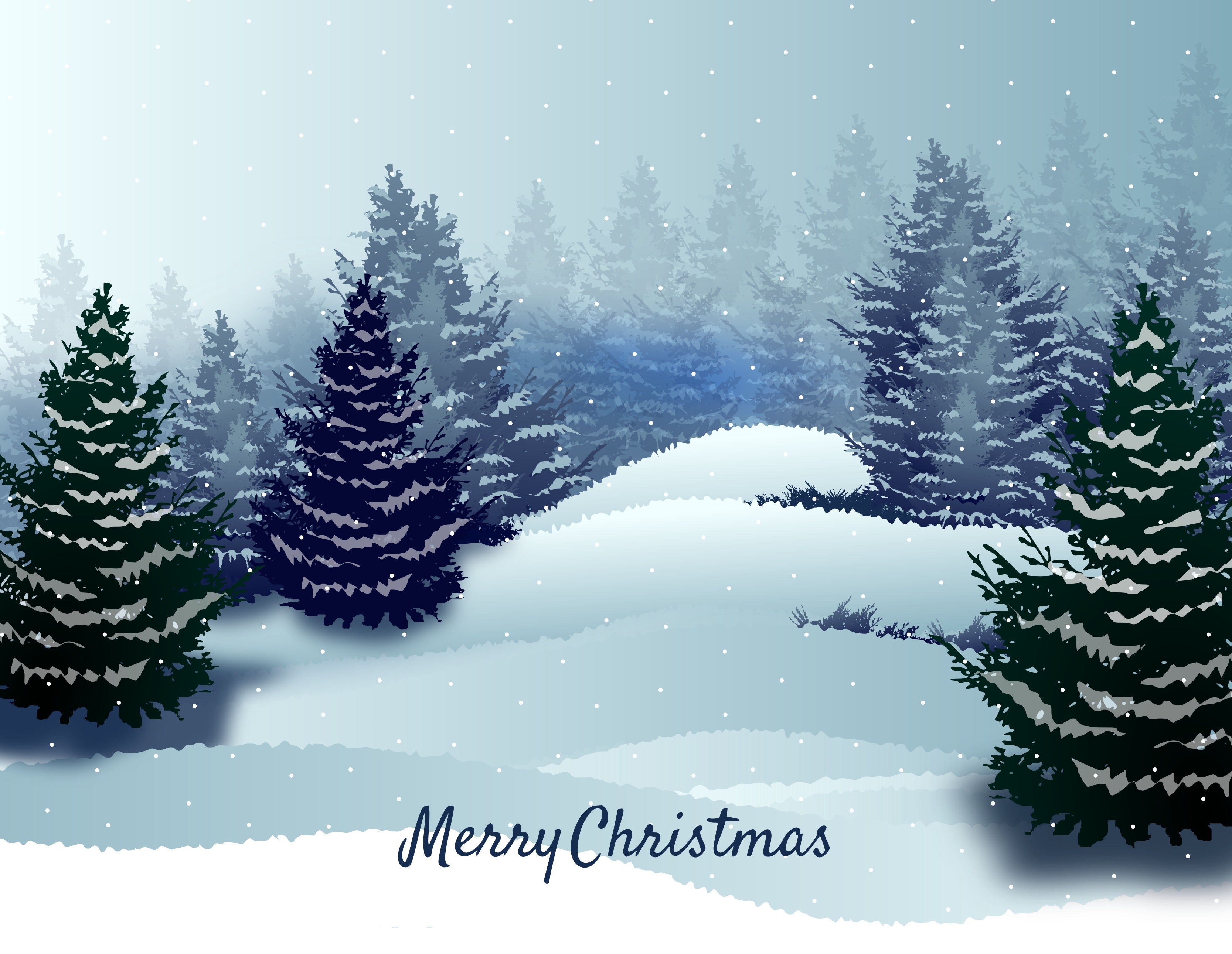 Скачать картинку Снег, Лес, Рождество, Праздничные, С Рождеством в телефон бесплатно.