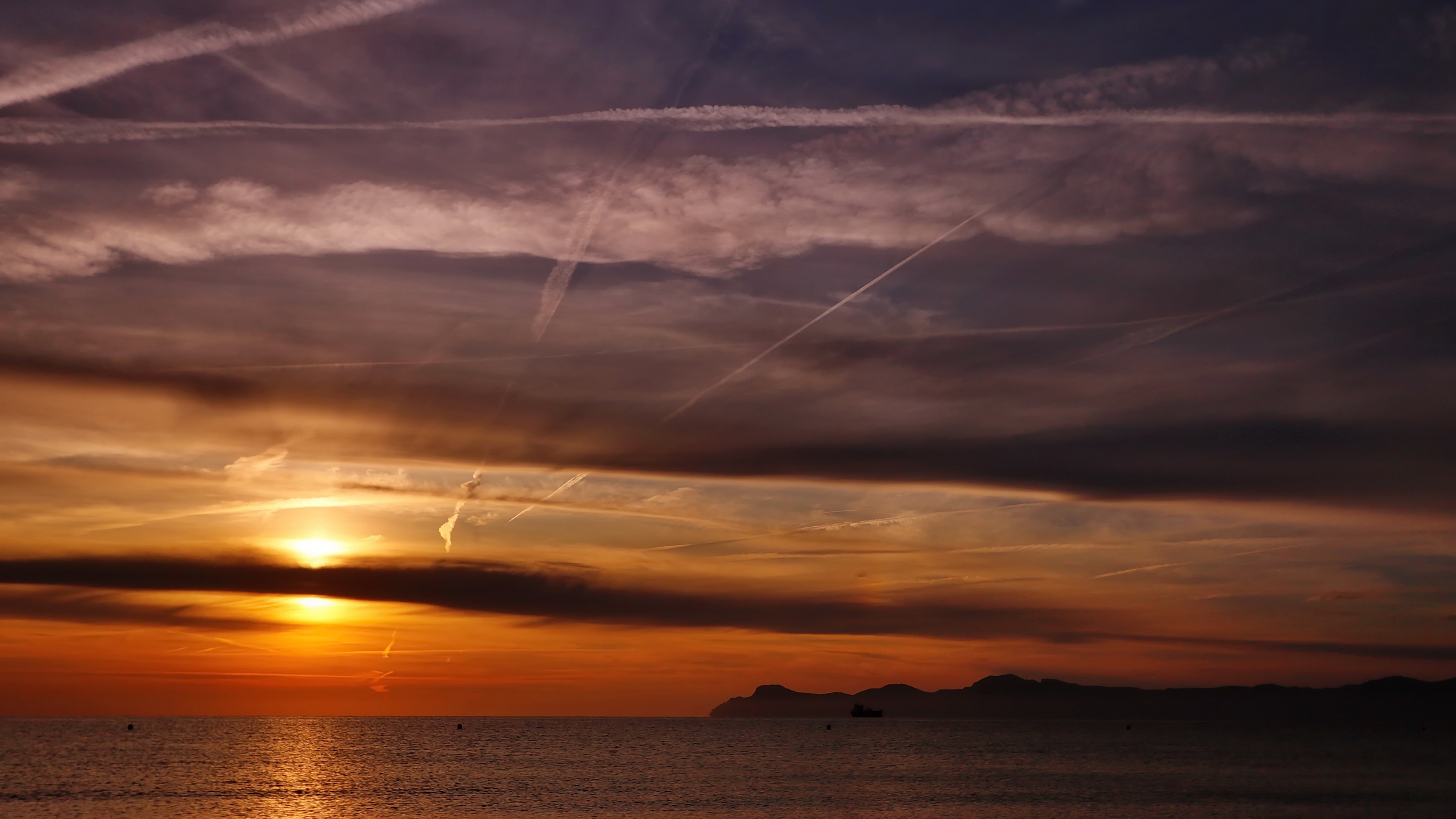 Free download wallpaper Sunset, Sky, Sea, Horizon, Earth, Seascape on your PC desktop