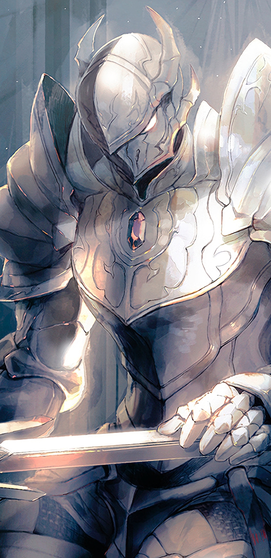 touch me (overlord), anime, overlord, armor, helmet