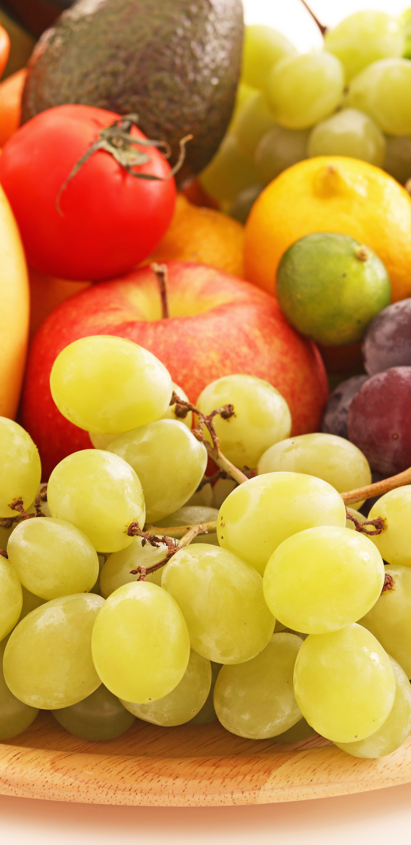 Download mobile wallpaper Fruits, Food, Apple, Grapes, Fruit, Vegetable, Fruits & Vegetables for free.