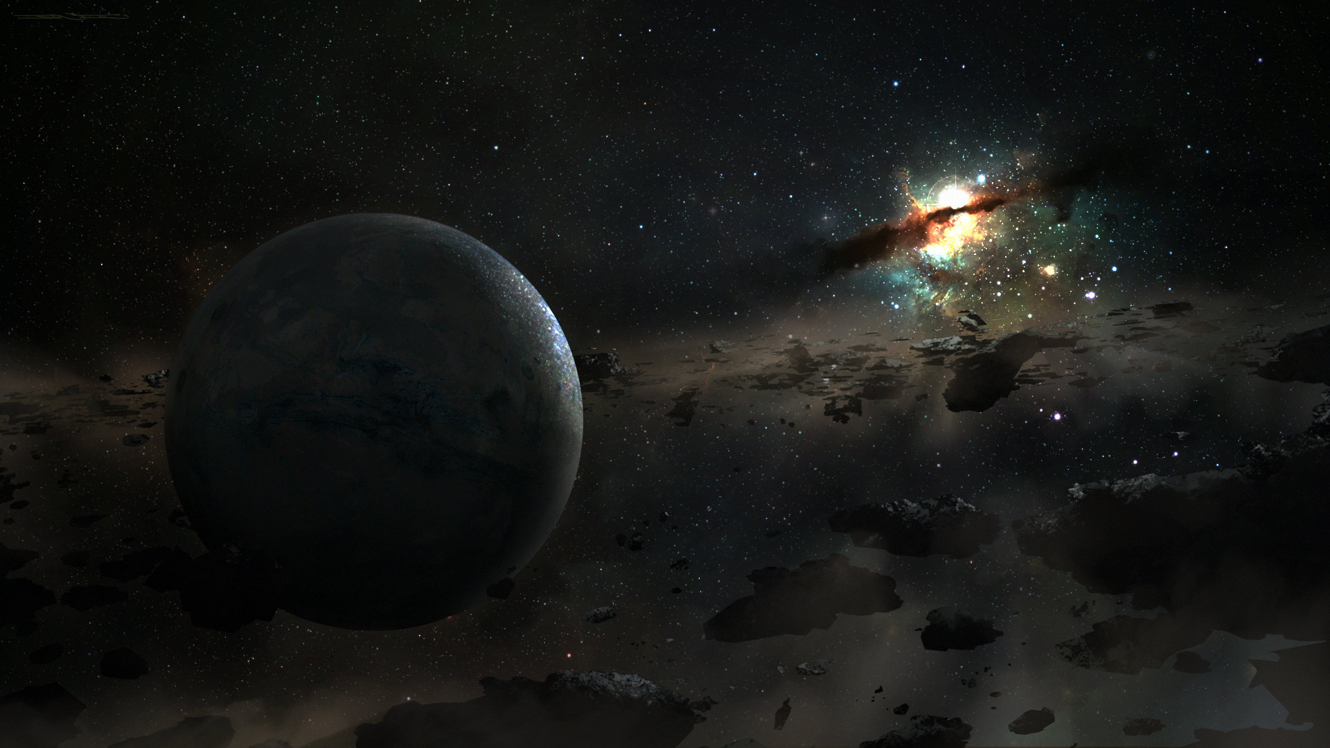Free download wallpaper Stars, Space, Planet, Sci Fi, Asteroid on your PC desktop