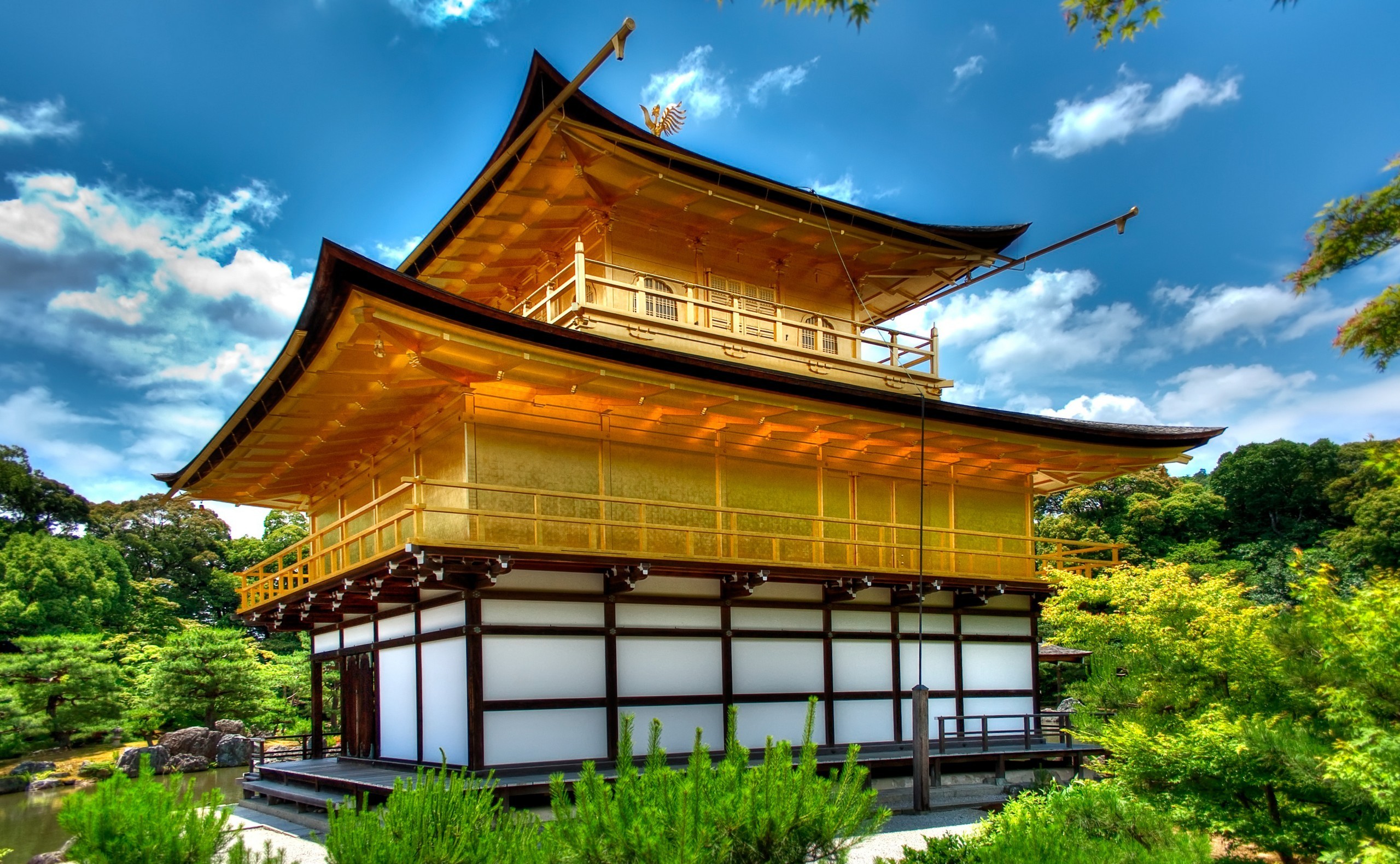 337898 descargar fondo de pantalla religioso, kinkaku ji, japón, kioto, el templo del pabellón dorado, templos: protectores de pantalla e imágenes gratis