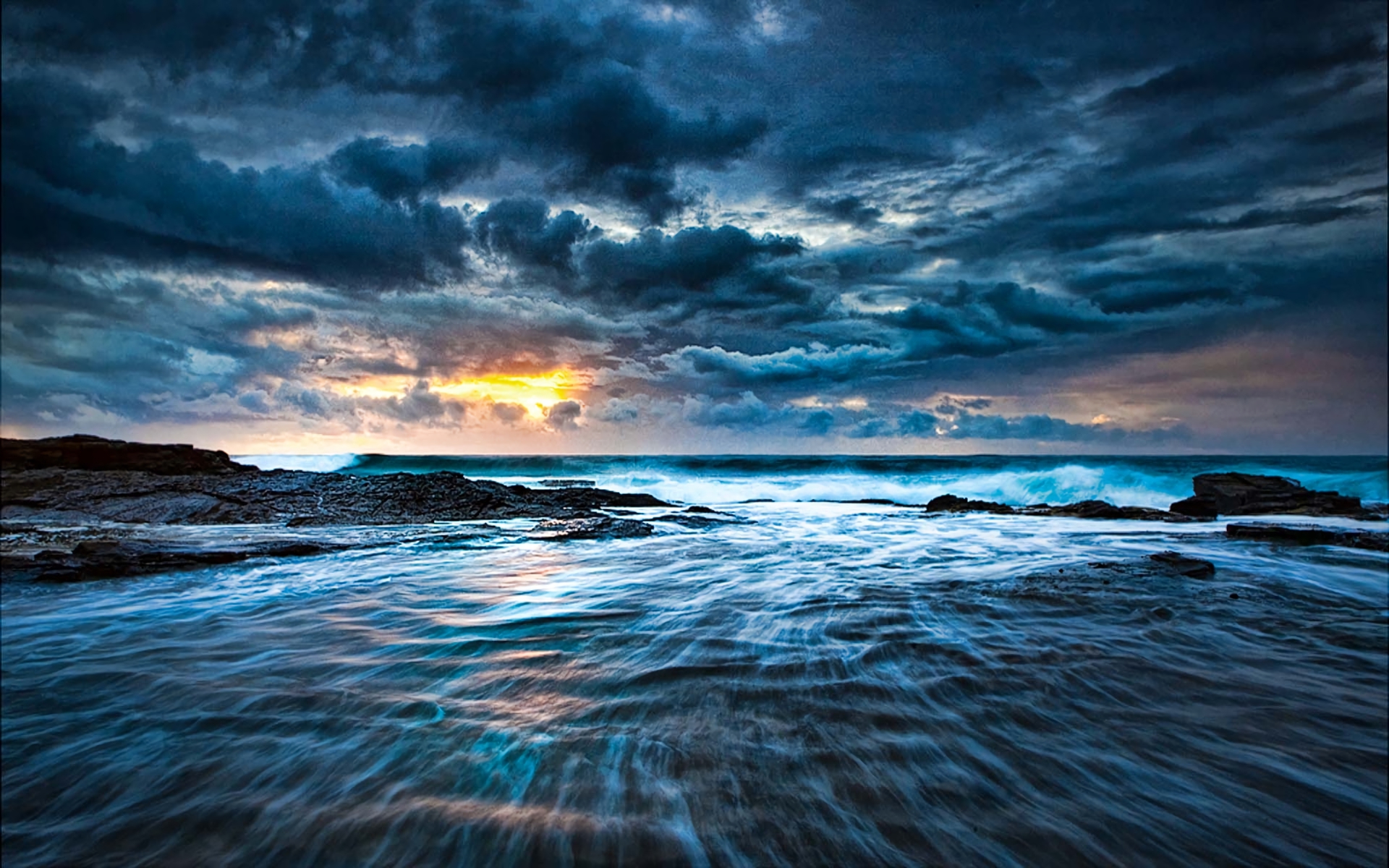Free download wallpaper Sunset, Horizon, Ocean, Hdr, Cloud, Photography on your PC desktop
