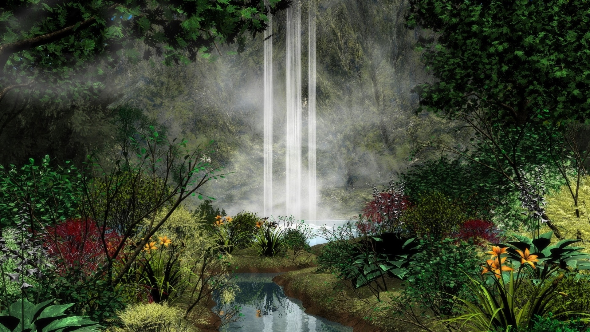 Linux Waterfalls Wallpaper