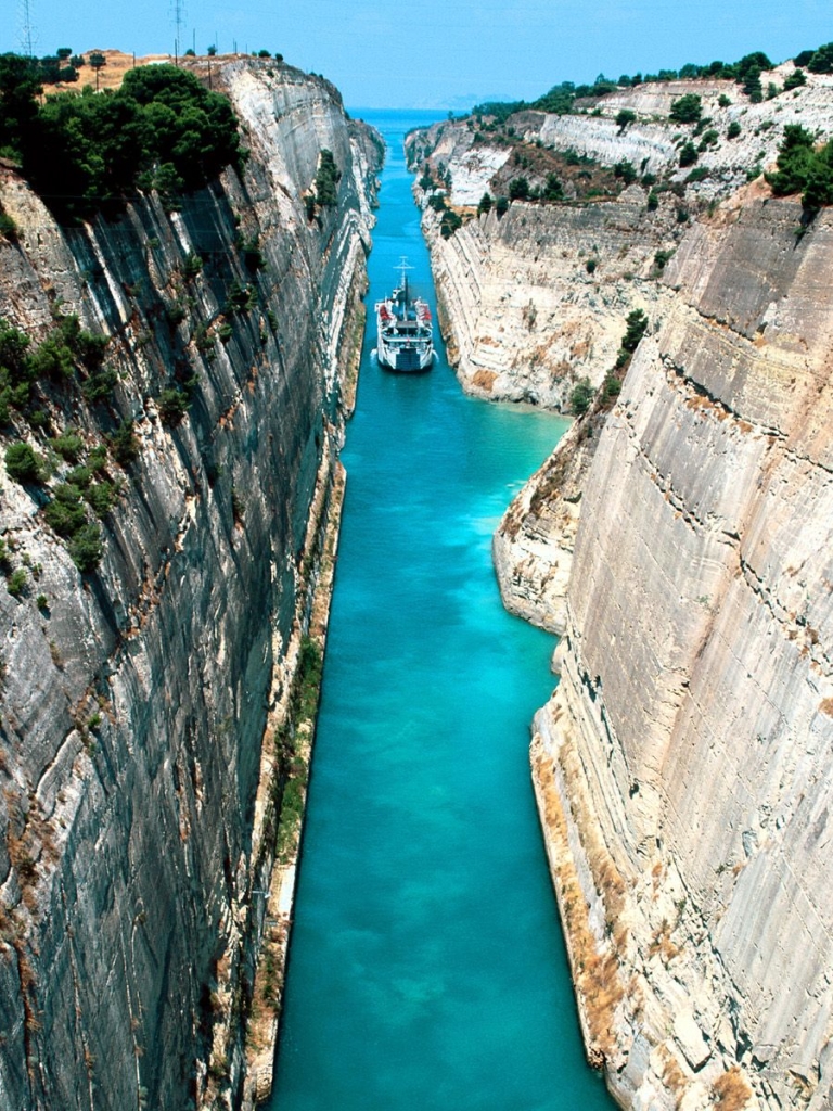 Handy-Wallpaper Wasser, Griechenland, Kanal, Menschengemacht, Kanal Von Korinth kostenlos herunterladen.