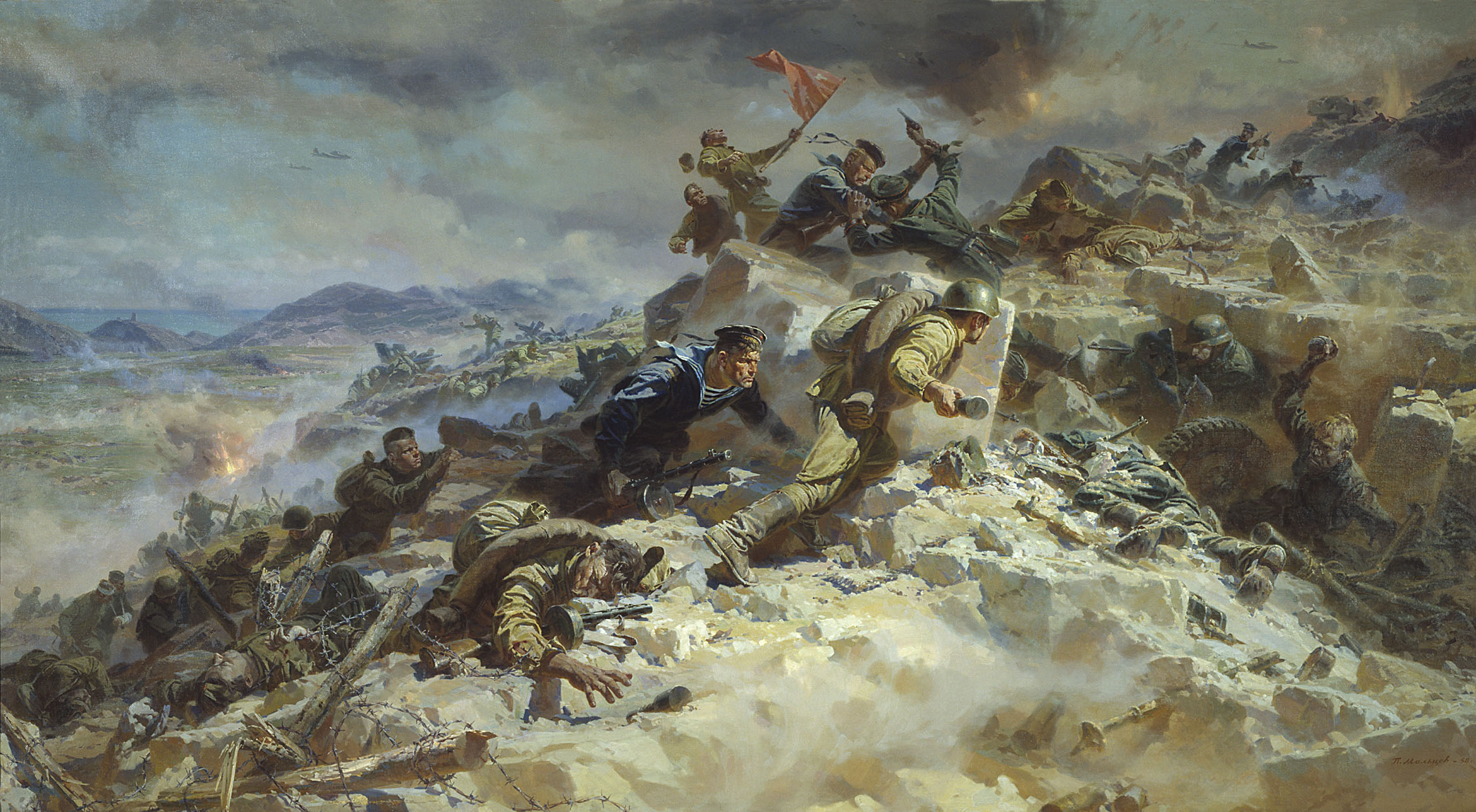 military, storm of the sapun mountain, painting, wars