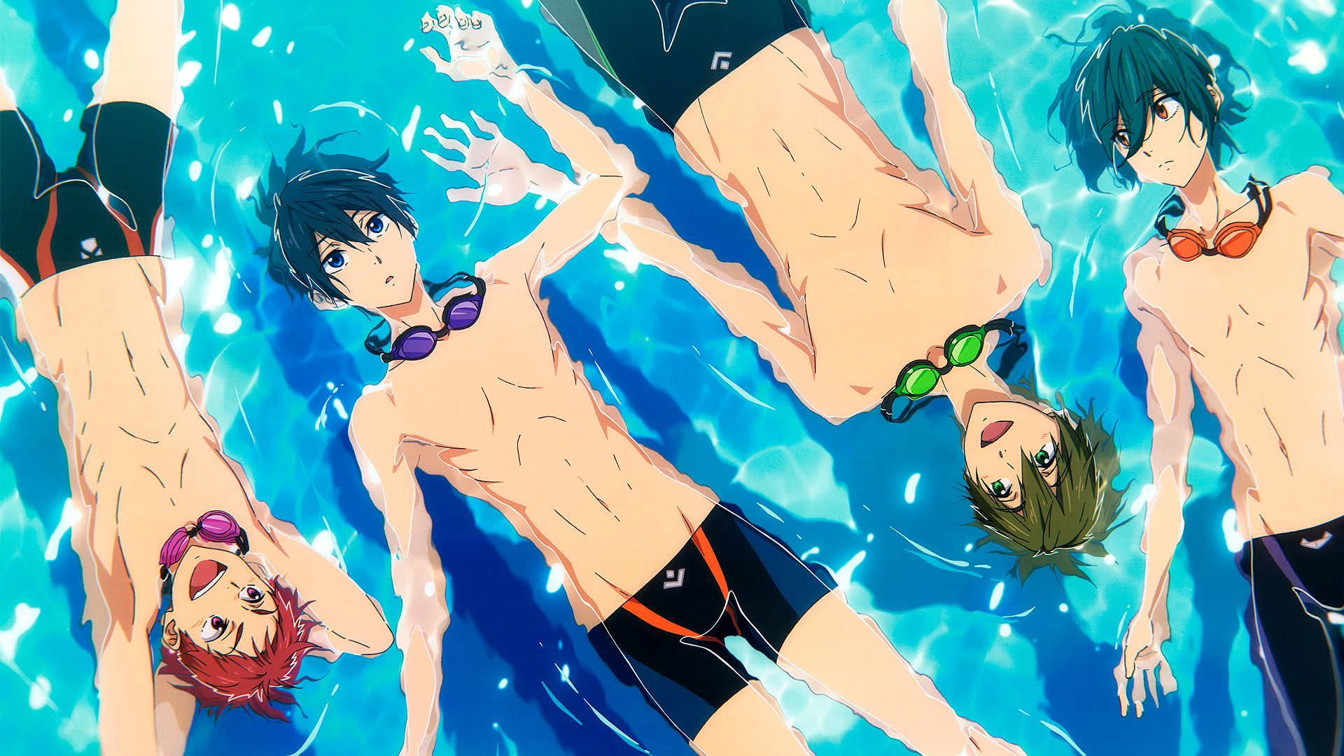 anime, free!, pool