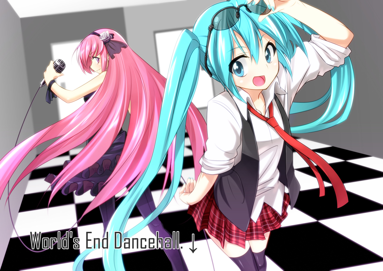 Free download wallpaper Anime, Vocaloid, Hatsune Miku, Luka Megurine on your PC desktop