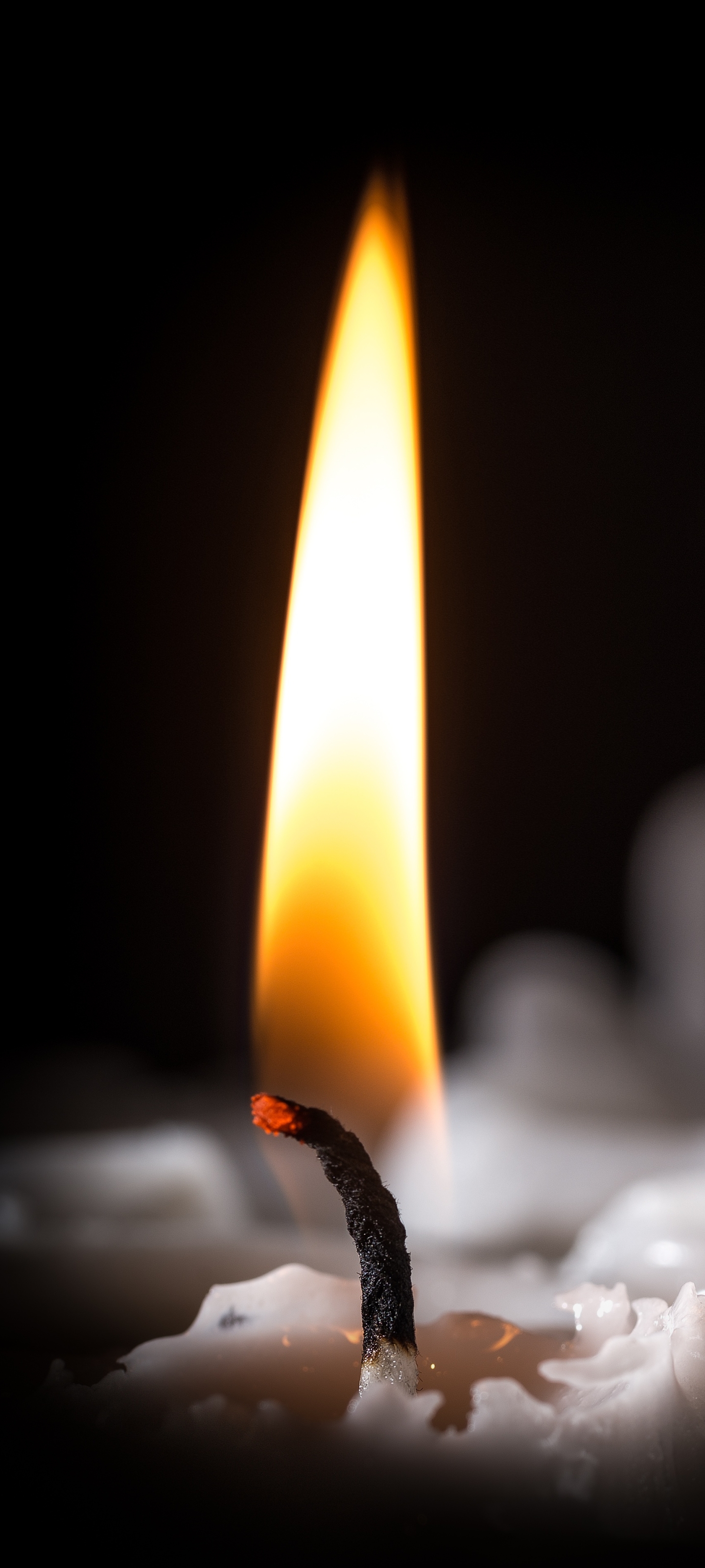 Download mobile wallpaper Flame, Close Up, Candle, Photography for free.