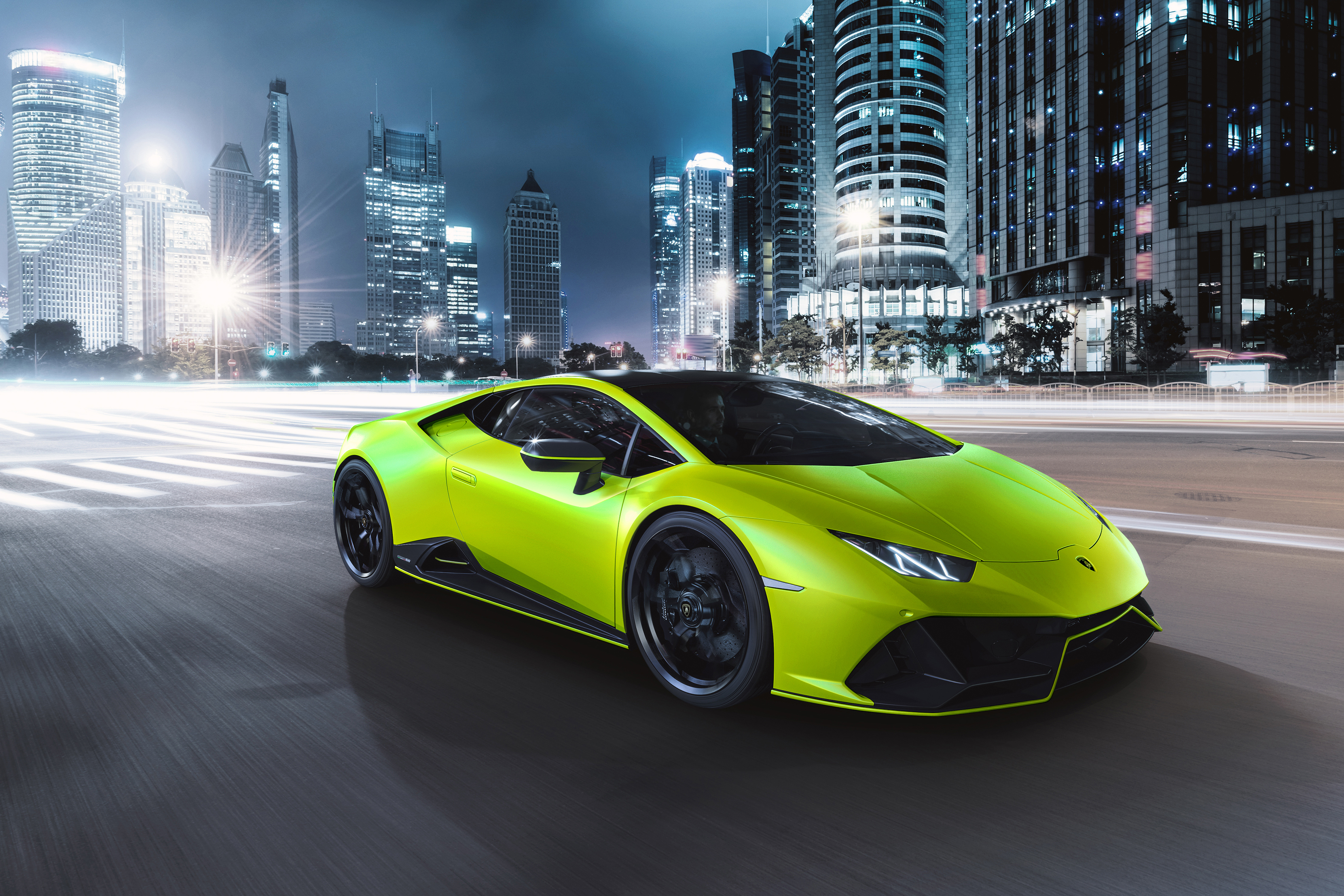 Download mobile wallpaper Lamborghini, Car, Supercar, Vehicles, Green Car, Lamborghini Huracán Evo for free.