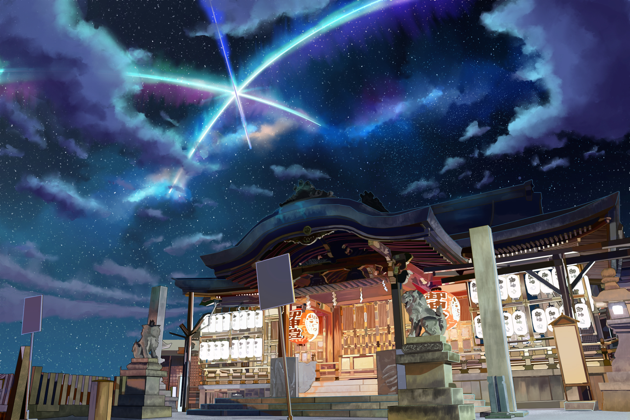 1360066 baixar papel de parede anime, estação temple, céu estrelado - protetores de tela e imagens gratuitamente