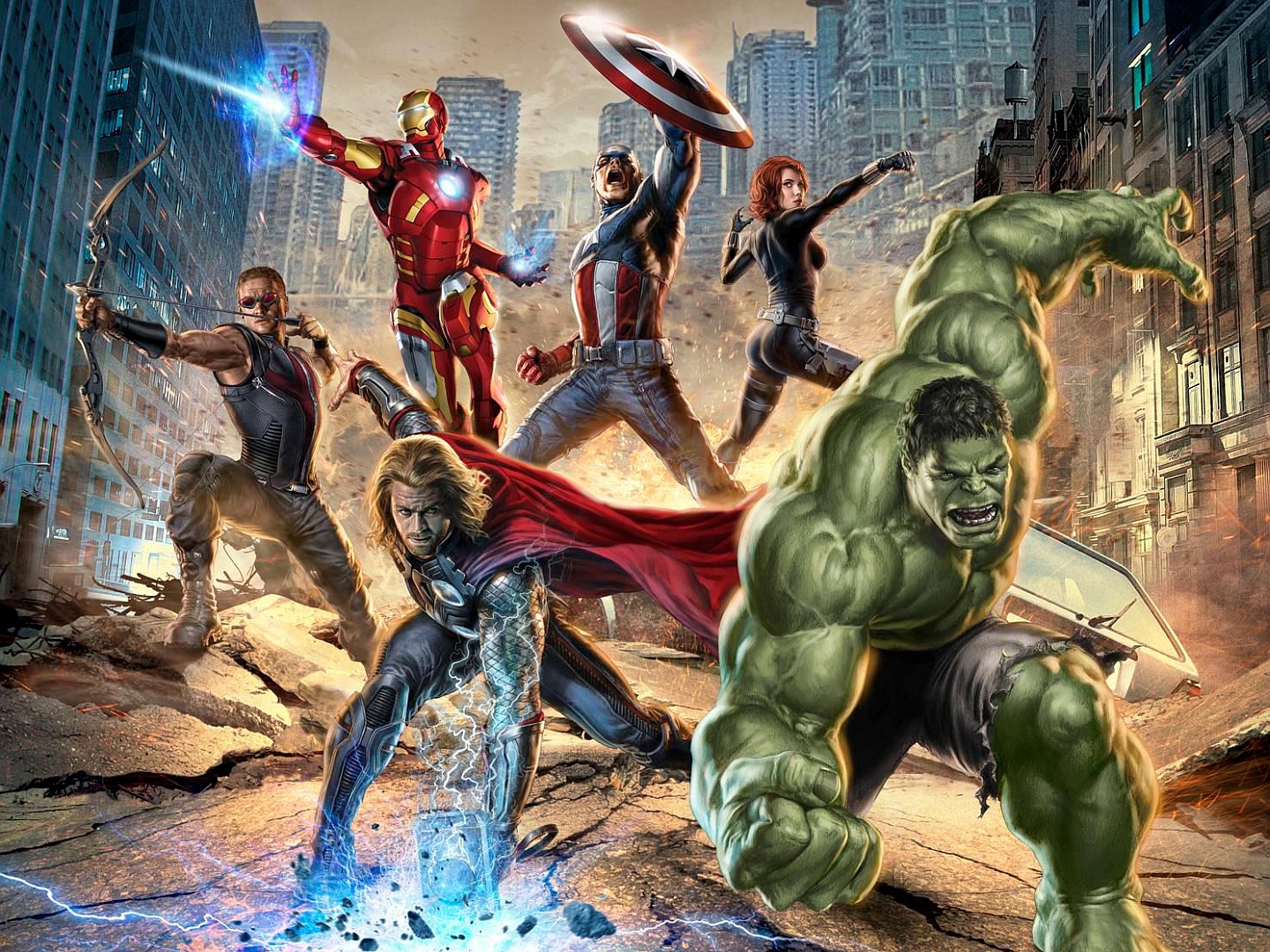 Baixar papel de parede para celular de Os Vingadores, Viúva Negra, Capitão América, Gavião Arqueiro, Pontão, Thor, Homem De Ferro, História Em Quadrinhos gratuito.