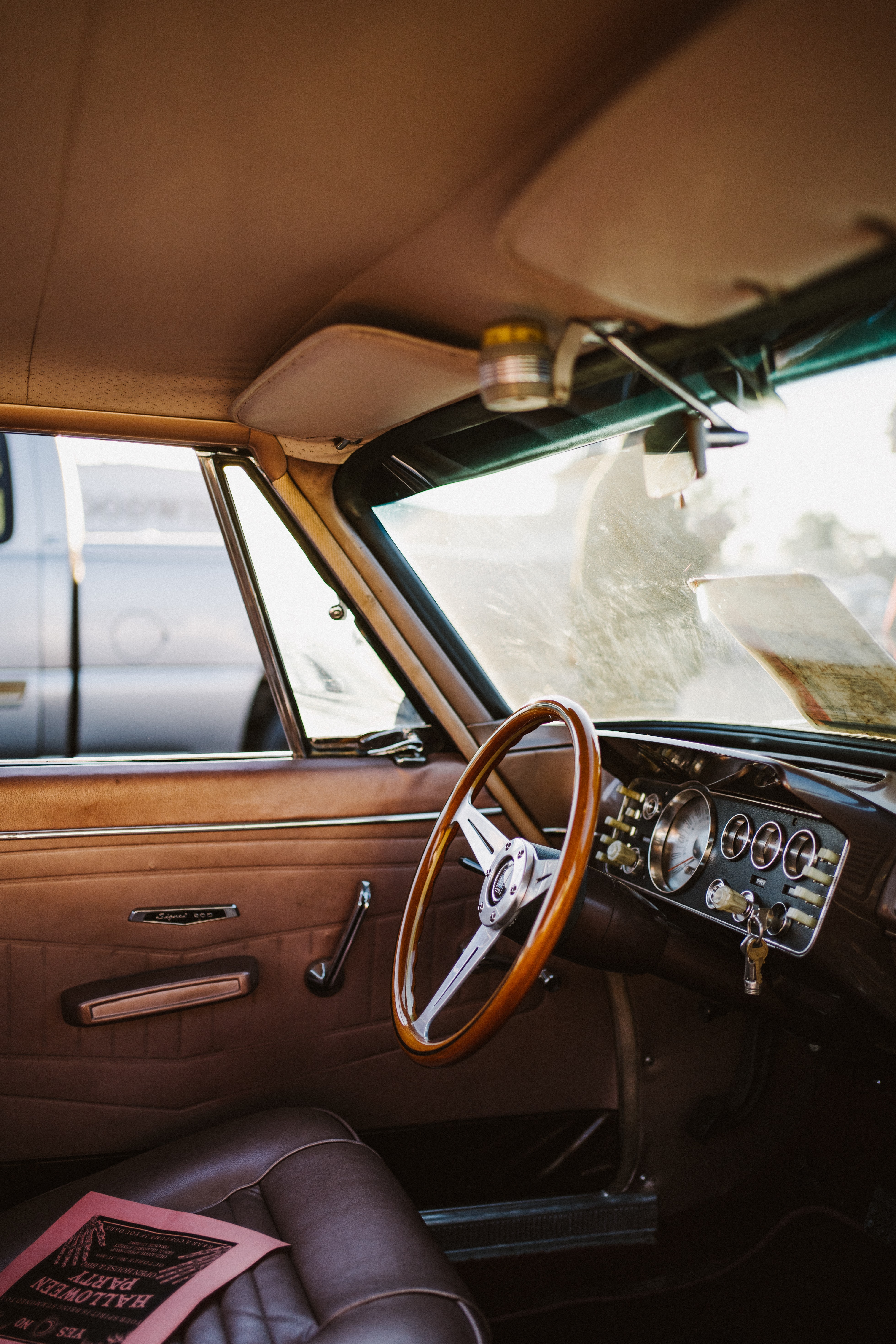 vintage, cars, retro, steering wheel, rudder, salon HD wallpaper