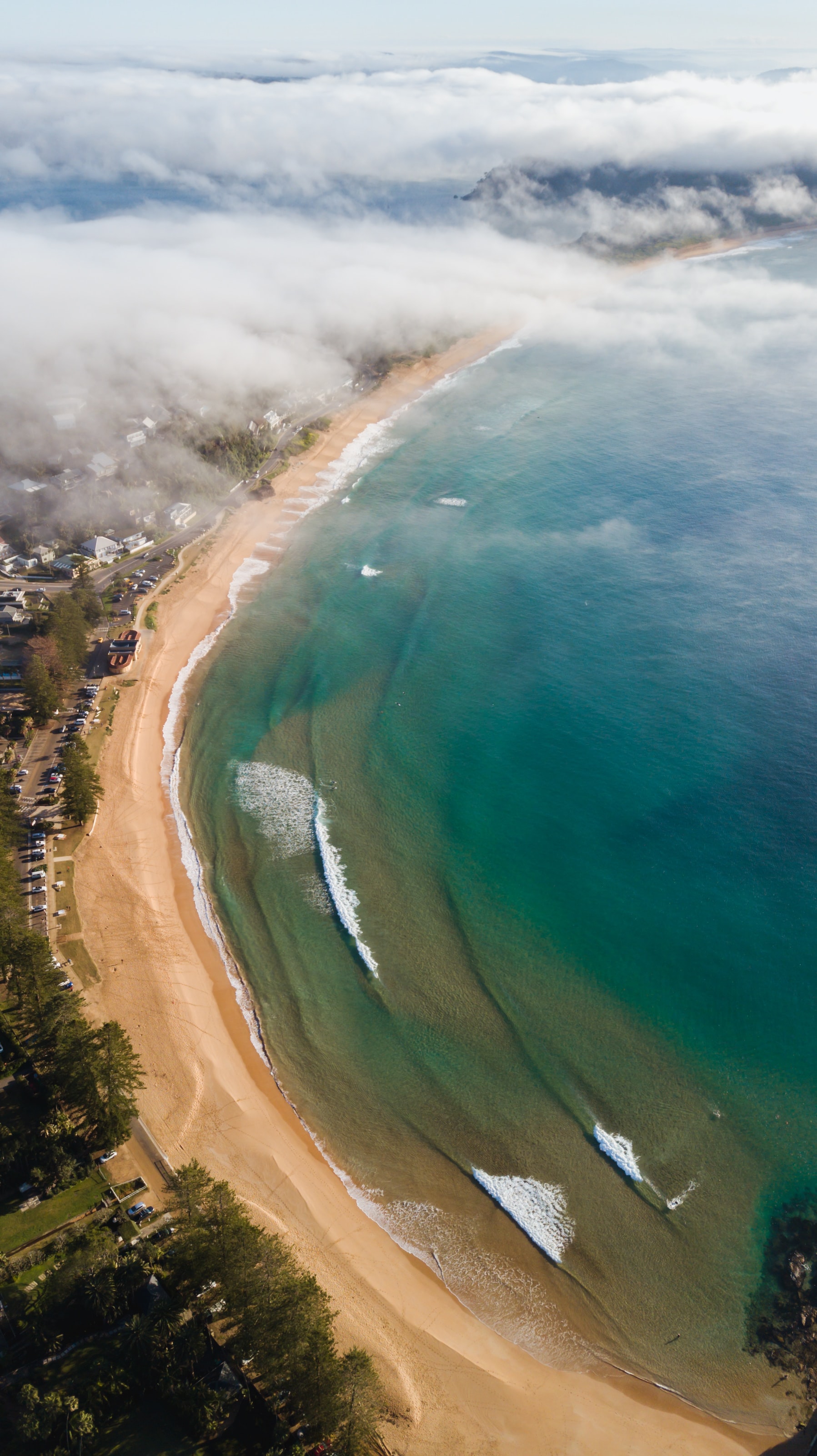 Laden Sie das Küste, Natur, Clouds, Stadt, Blick Von Oben, Strand-Bild kostenlos auf Ihren PC-Desktop herunter