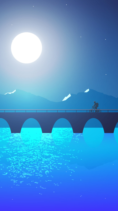 Download mobile wallpaper Night, Artistic, Bicycle for free.