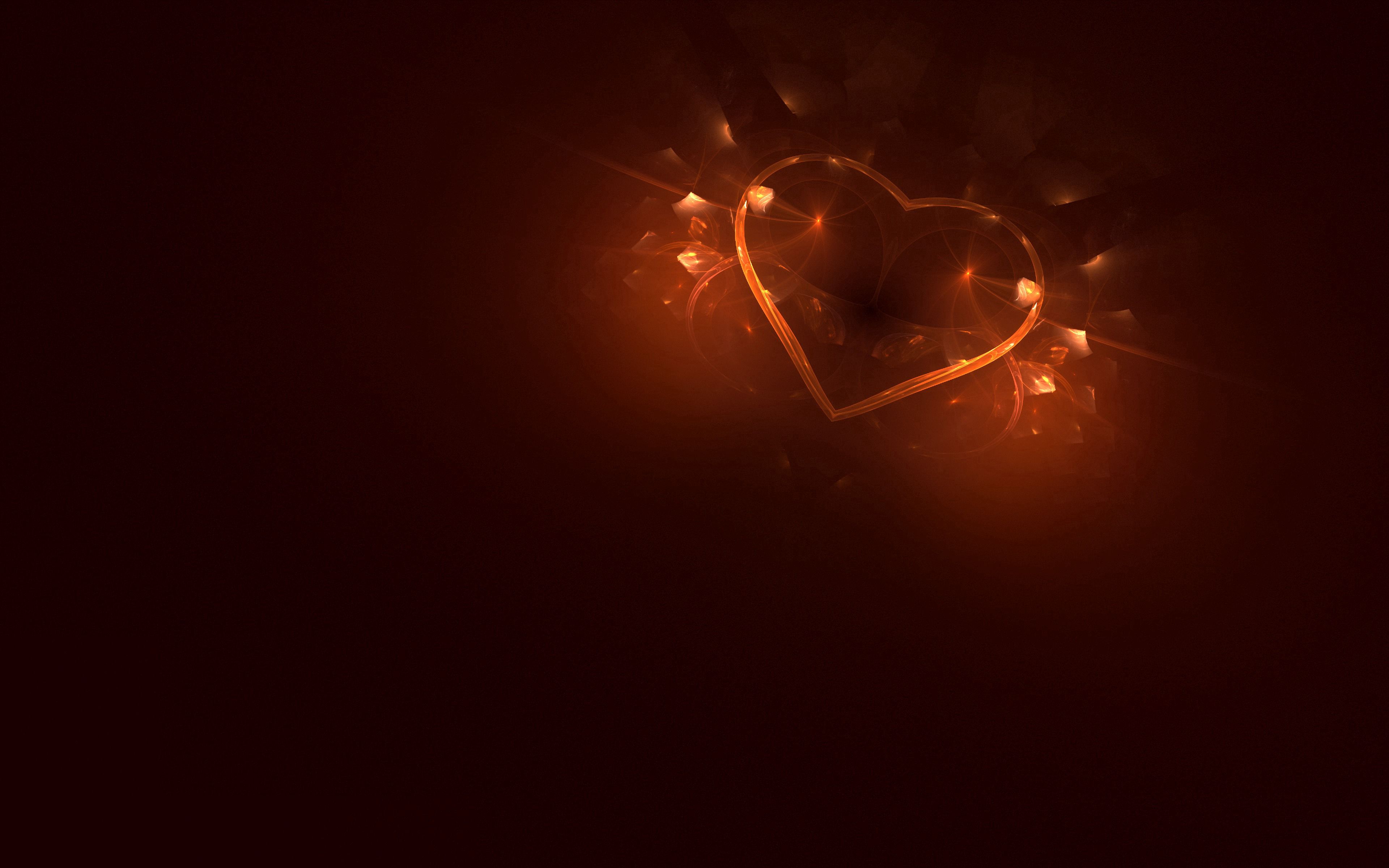 Download mobile wallpaper Glare, Abstract, Fractal, Heart for free.