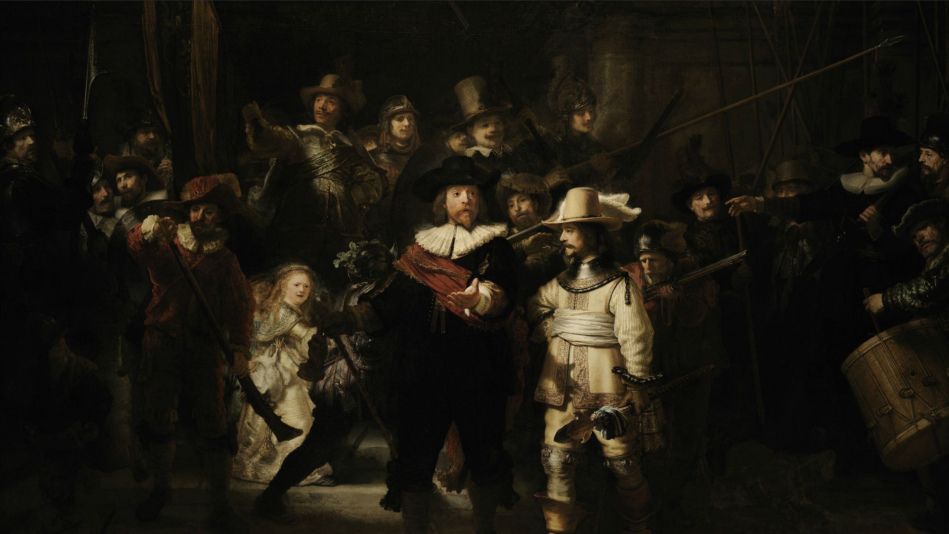 Handy-Wallpaper Künstlerisch, Rembrandts Nachtwache kostenlos herunterladen.