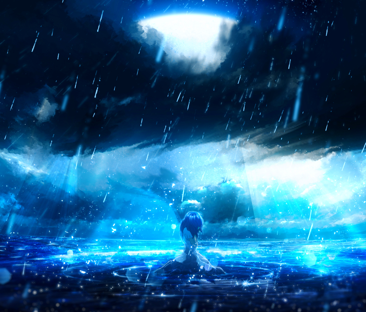 Free download wallpaper Anime, Rain, Original on your PC desktop