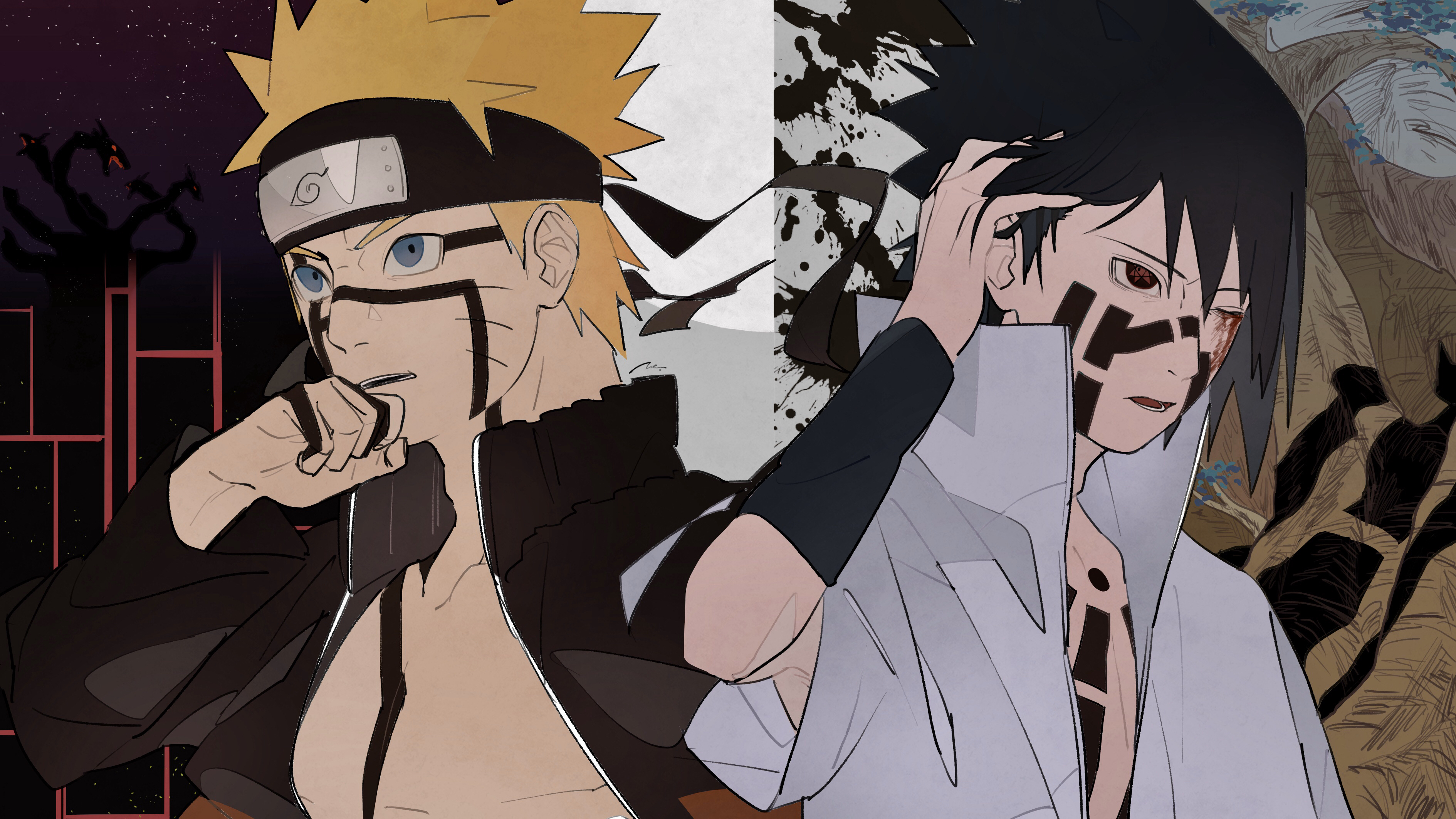 Baixe gratuitamente a imagem Anime, Naruto, Sasuke Uchiha, Naruto Uzumaki na área de trabalho do seu PC