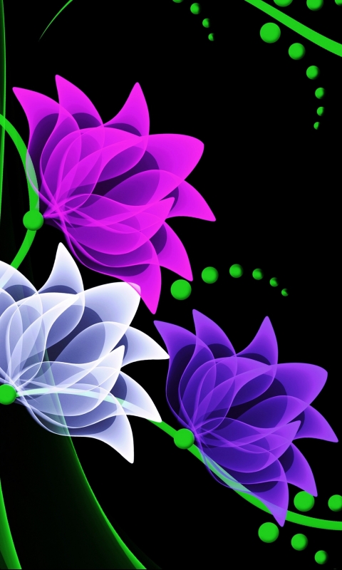 Descarga gratuita de fondo de pantalla para móvil de Flores, Flor, Neón, Artístico.