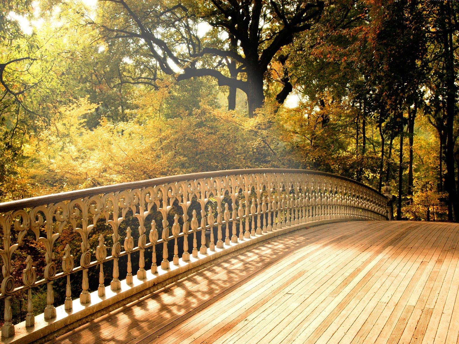 Free download wallpaper Landscape, Bridges, Trees on your PC desktop
