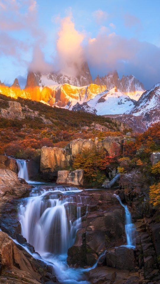 Descarga gratuita de fondo de pantalla para móvil de Naturaleza, Otoño, Cascadas, Montaña, Cascada, Corriente, Chorro, Tierra/naturaleza.