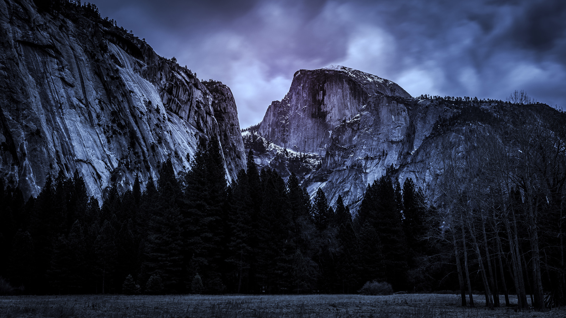 Handy-Wallpaper Klippe, Yosemite Nationalpark, Nationalpark, Wald, Erde/natur, Nacht kostenlos herunterladen.