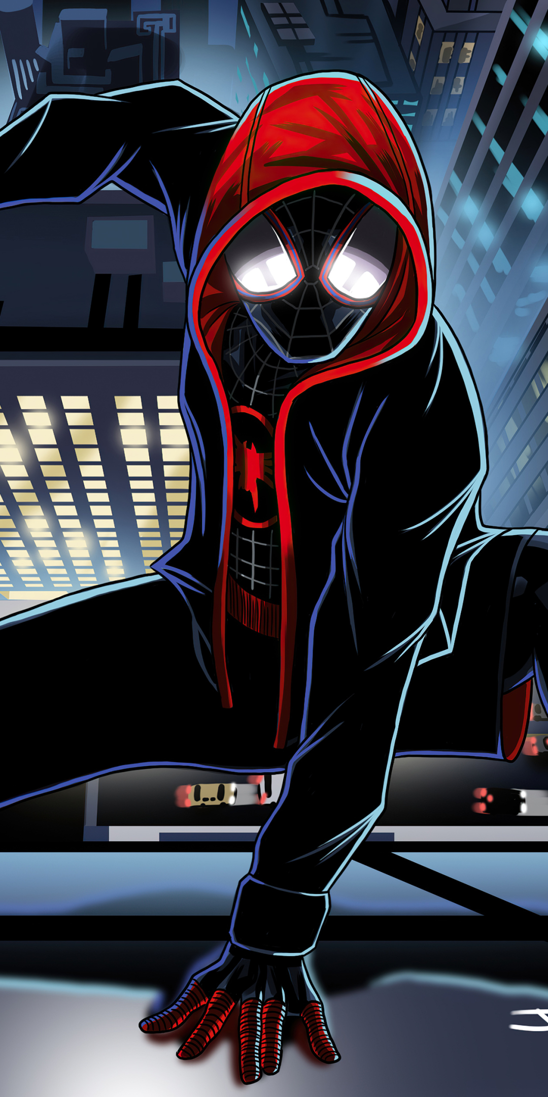 Descarga gratuita de fondo de pantalla para móvil de Historietas, Spider Man, Millas Morales, Spider Man: Un Nuevo Universo, Spider Man: En El Spider Verse.