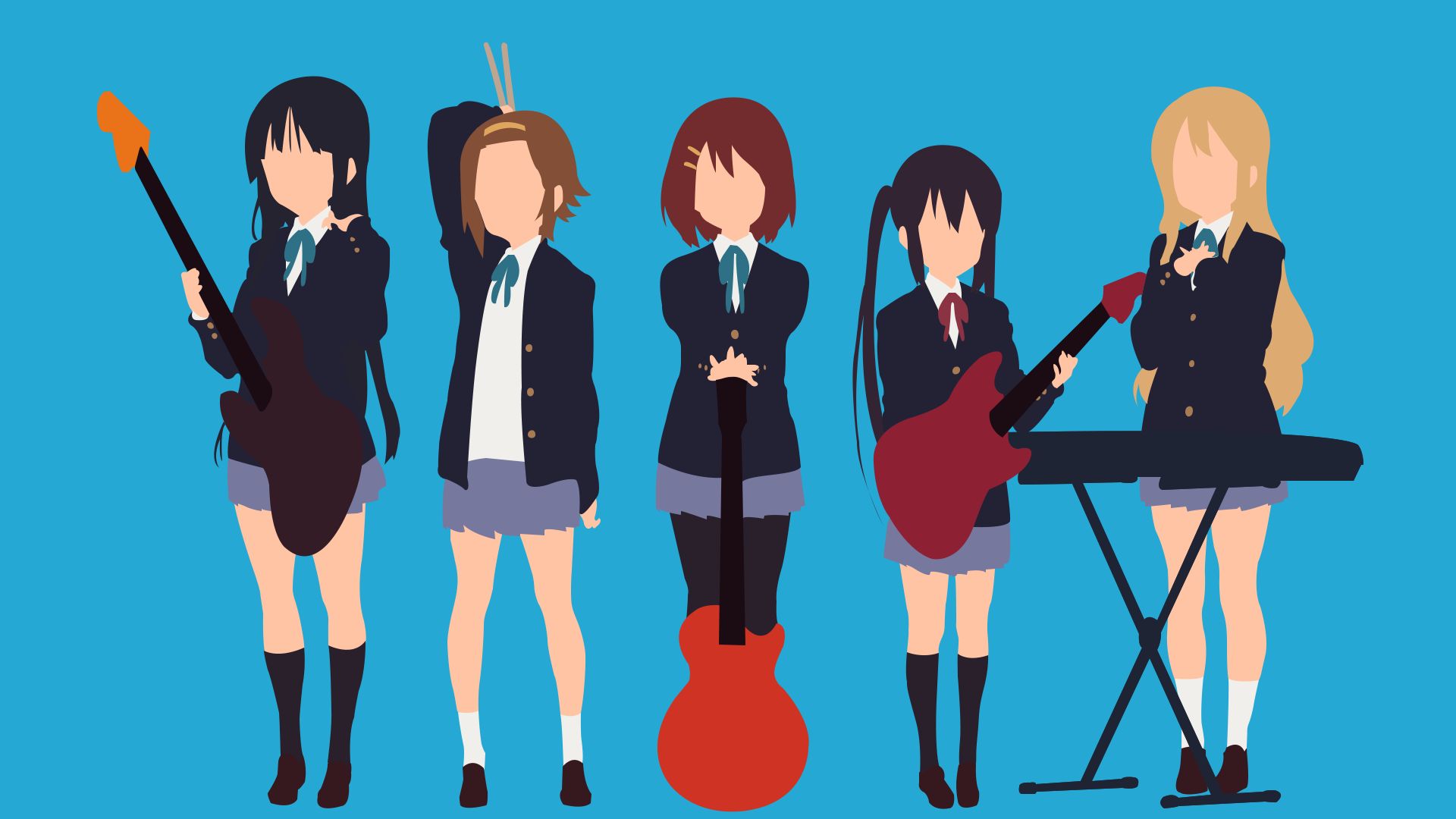 Descarga gratuita de fondo de pantalla para móvil de Animado, Minimalista, Mio Akiyama, ¡kon!, Azusa Nakano, Ritsu Tainaka, Tsumugi Kotobuki, Yui Hirasawa.