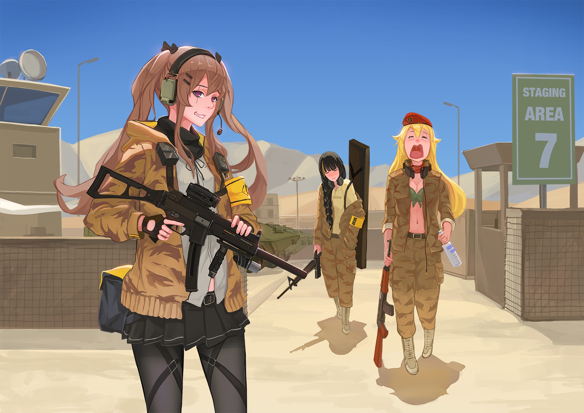 video game, girls frontline, ak 47 (girls frontline), m4a1 (girls frontline), ump9 (girls frontline)