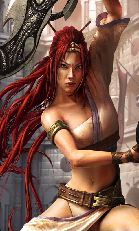 Download mobile wallpaper Fantasy, Sword, Belt, Video Game, Red Hair, Woman Warrior, Heavenly Sword for free.