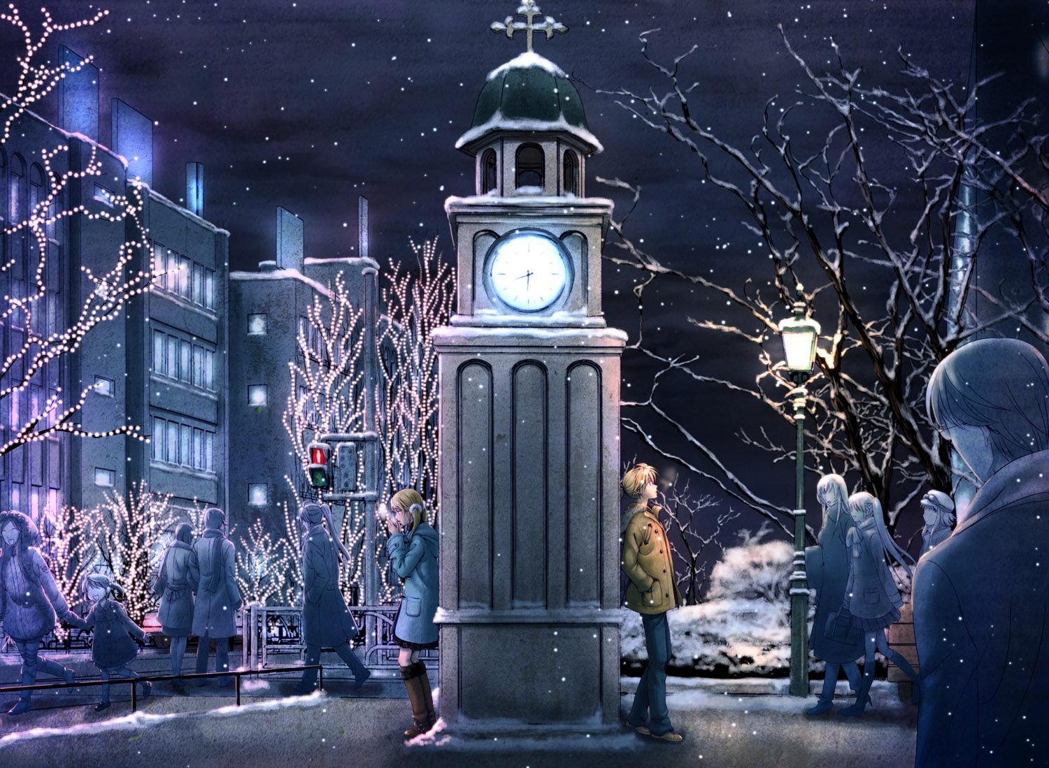 Free download wallpaper Anime, Winter, Vocaloid, Rin Kagamine, Len Kagamine on your PC desktop