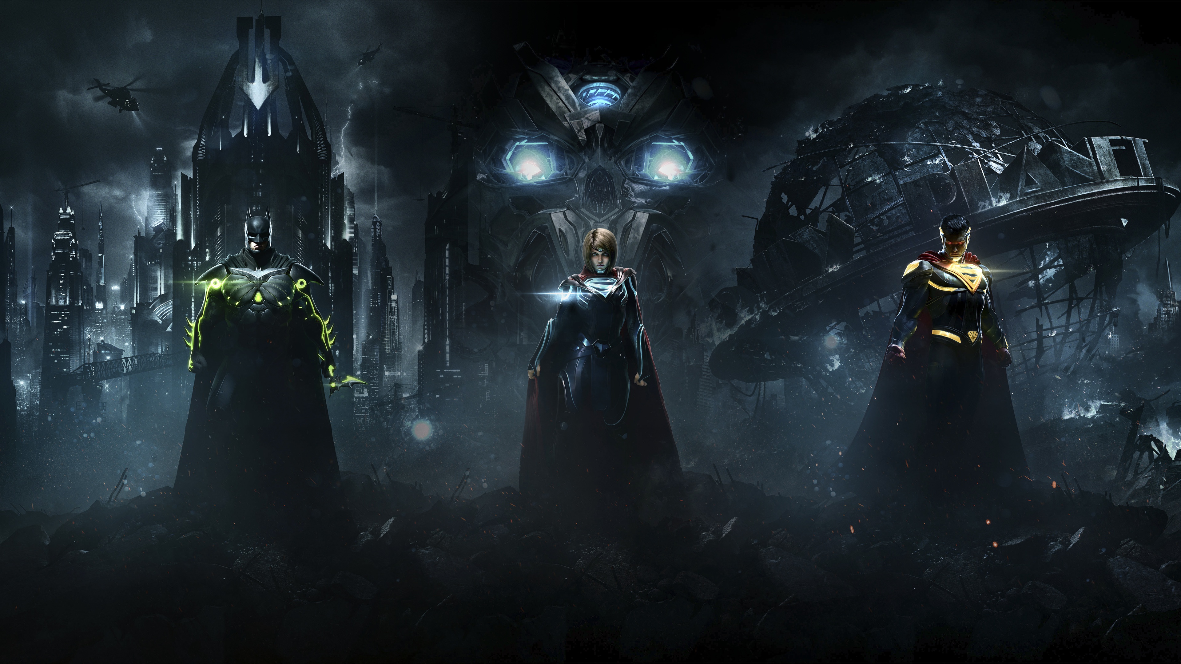 video game, injustice 2, batman, supergirl, superman, injustice